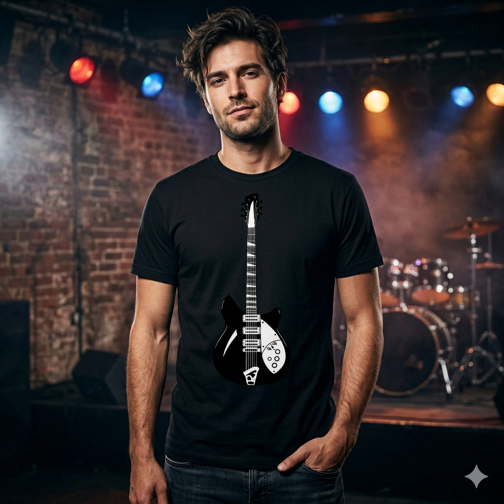 Rickenbacker T-Shirt 6 Farben S- 5XL - Schweres Baumwoll-T-Shirt