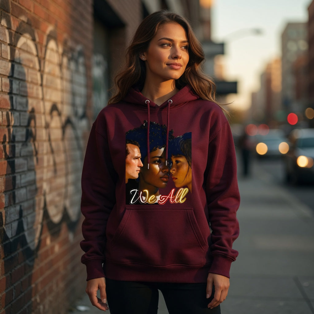 WE ALL Hoodie Unisex 4 Farben S- 5XL - Basic Unisex Hoodie