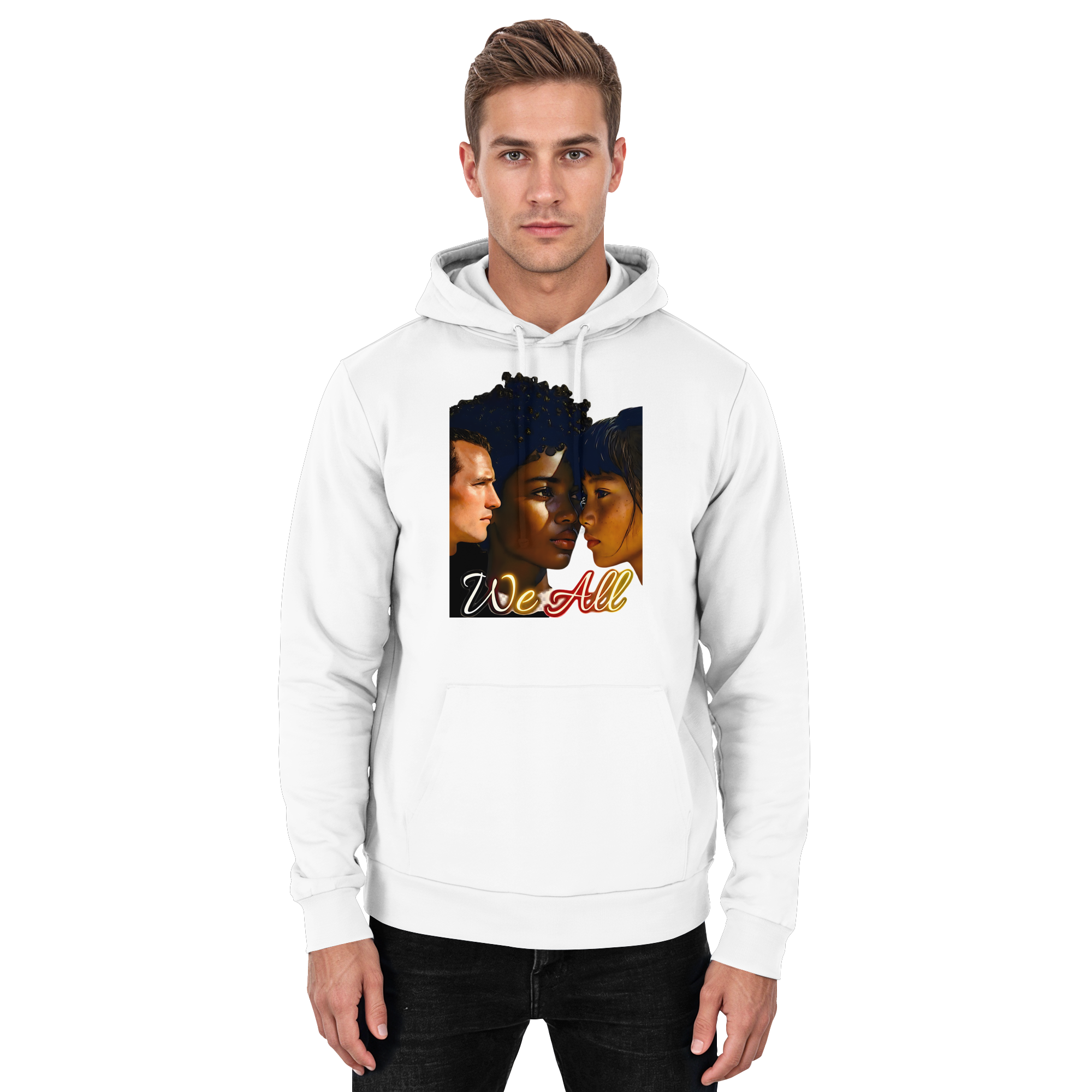 WE ALL Hoodie Unisexe 4 Couleurs S- 5XL - Sweat à Capuche Unisexe Basique