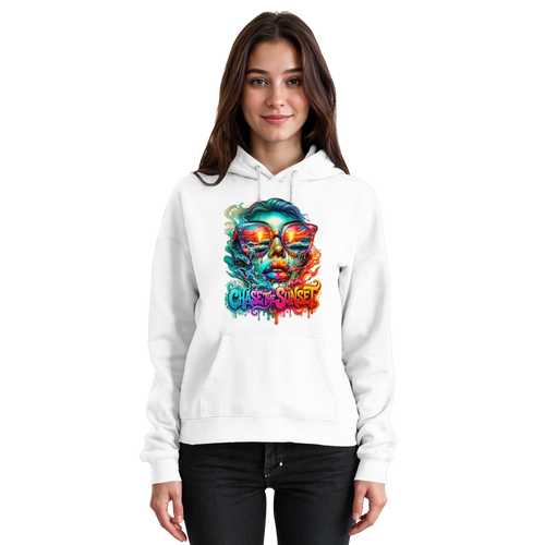 Chase the Sunset Psychedelic Women's Hoodie | Vibrant Melting Ocean Sunset Graphic Hoodie | 10 Colors S-3XL - Basic Unisex Hoodie