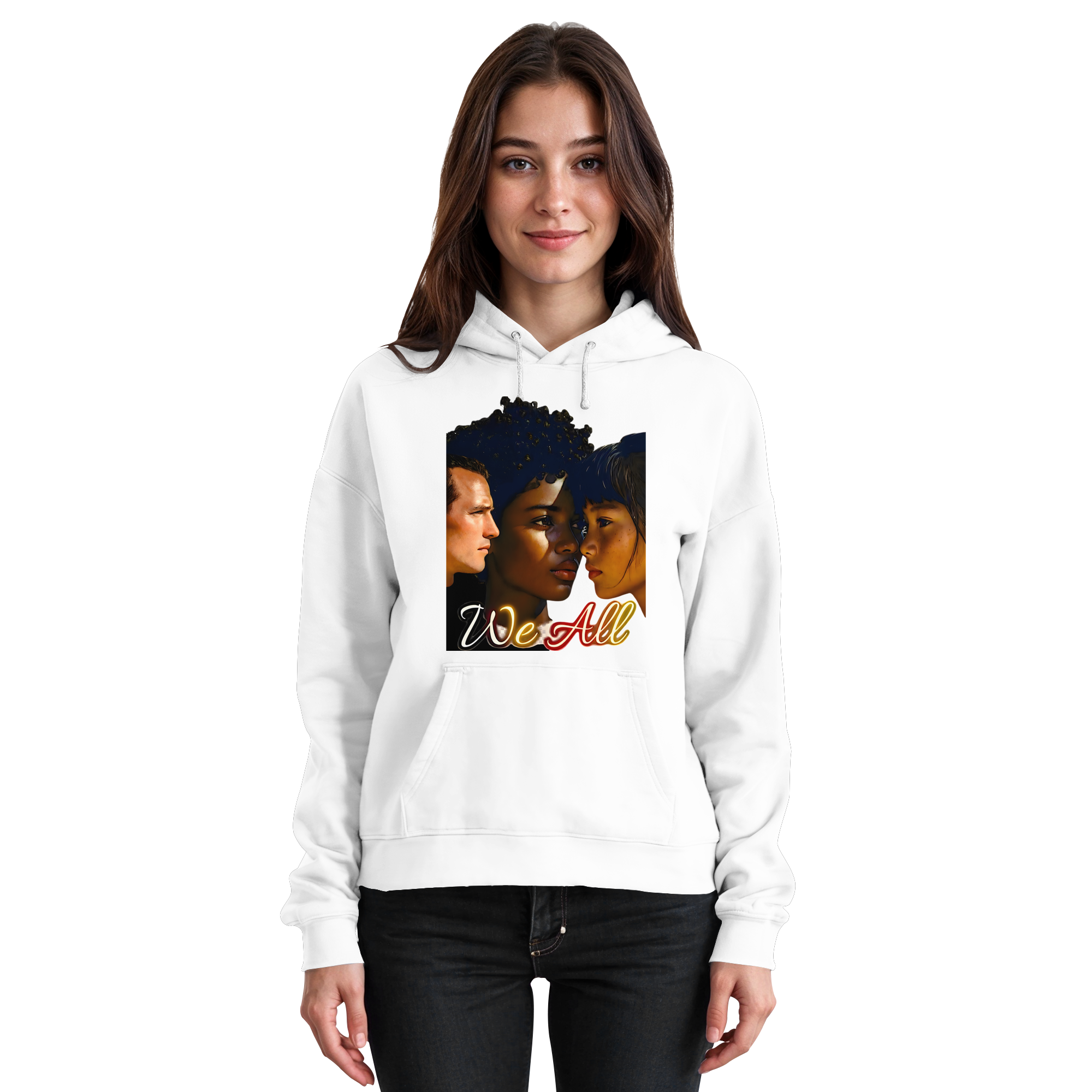 WE ALL Hoodie Unisexe 4 Couleurs S- 5XL - Sweat à Capuche Unisexe Basique