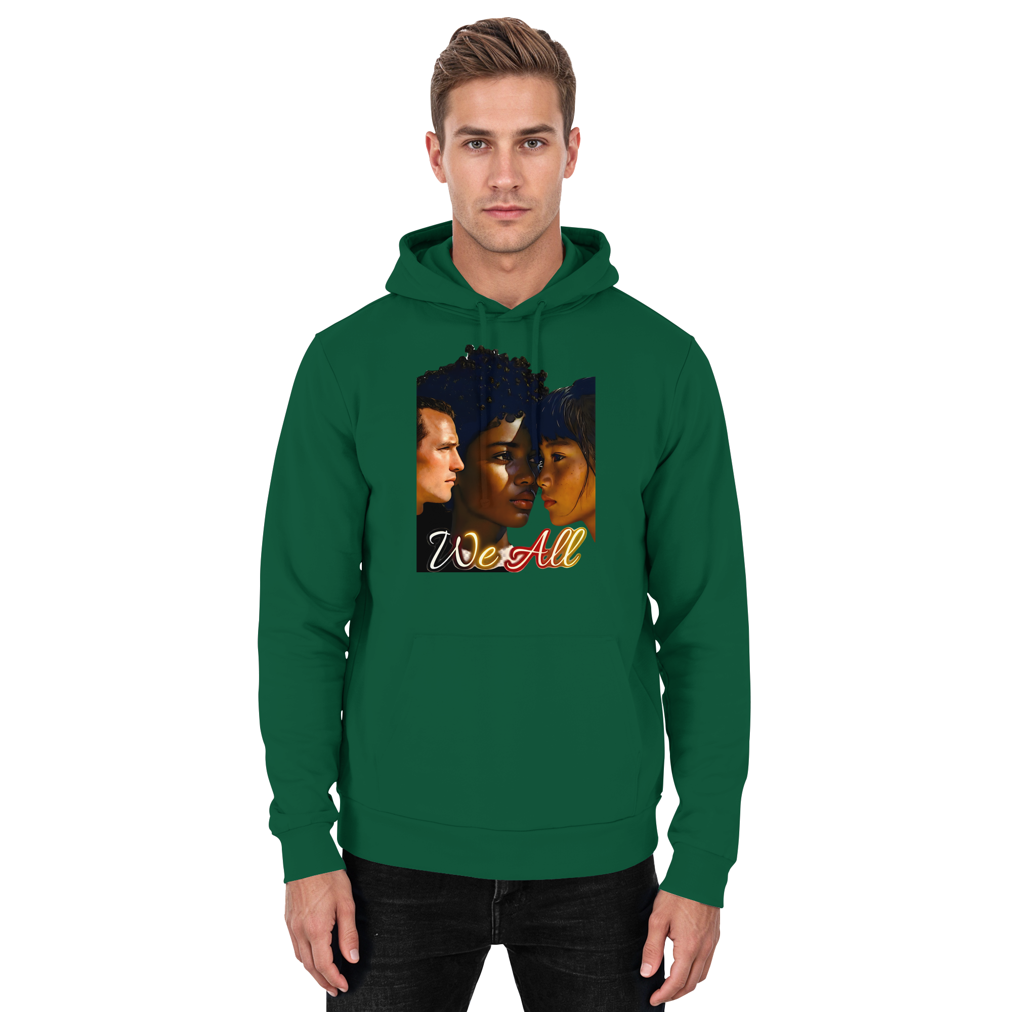 WE ALL Hoodie Unisexe 4 Couleurs S- 5XL - Sweat à Capuche Unisexe Basique