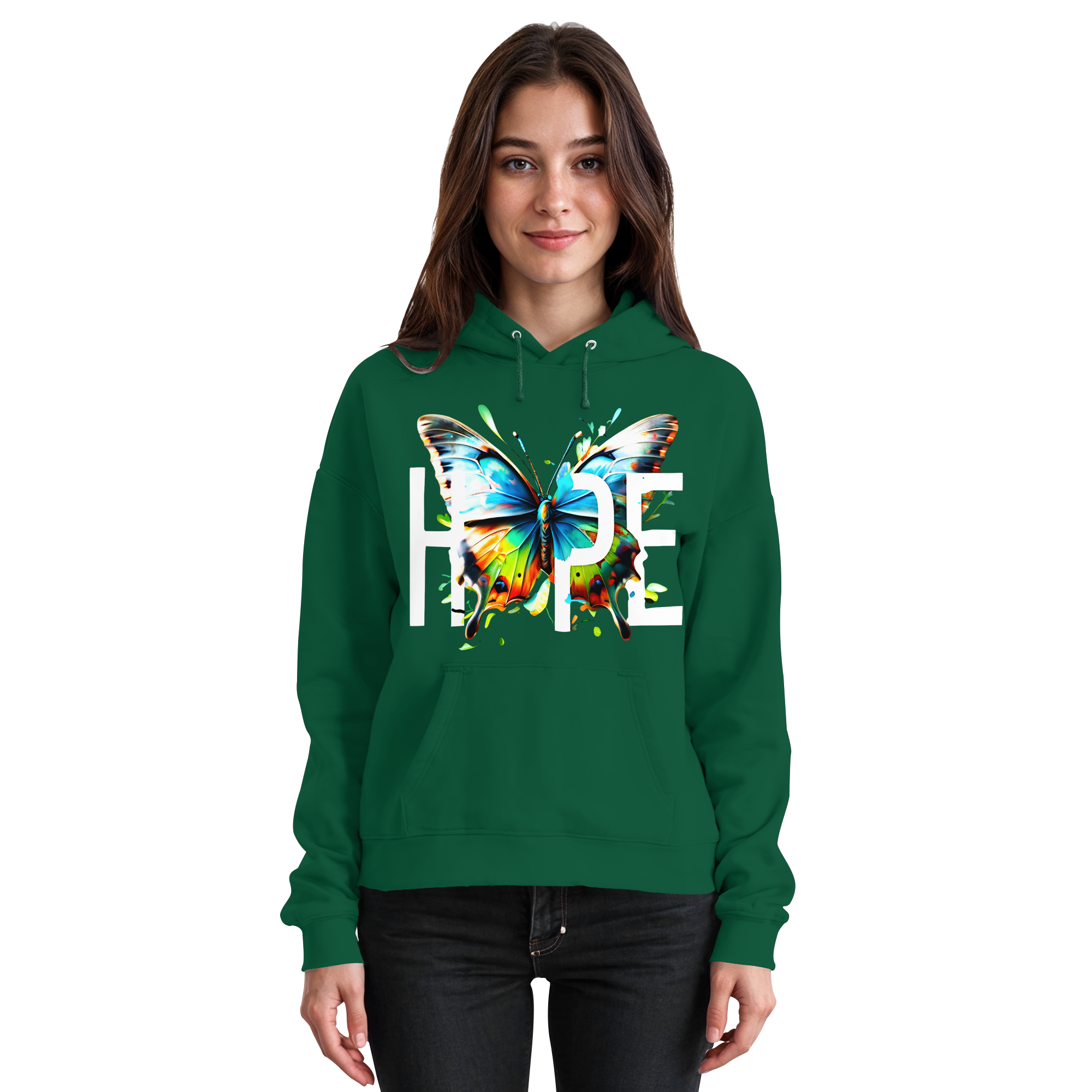 HOPE Papillon Sweat à capuche Couleurs vives Graphique motivant 8 couleurs S-5XL - Sweat à capuche basique unisexe