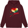I Love Ghana Hoodie | Flaggen-Herz-Design | 9 Farben, Größen S-5XL – Basic Unisex Hoodie