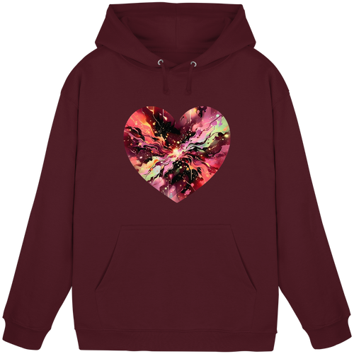 Cosmic Love Heart Hoodie Unisex – Galaxy Nebula Heart Design | 4 Colors S-3XL