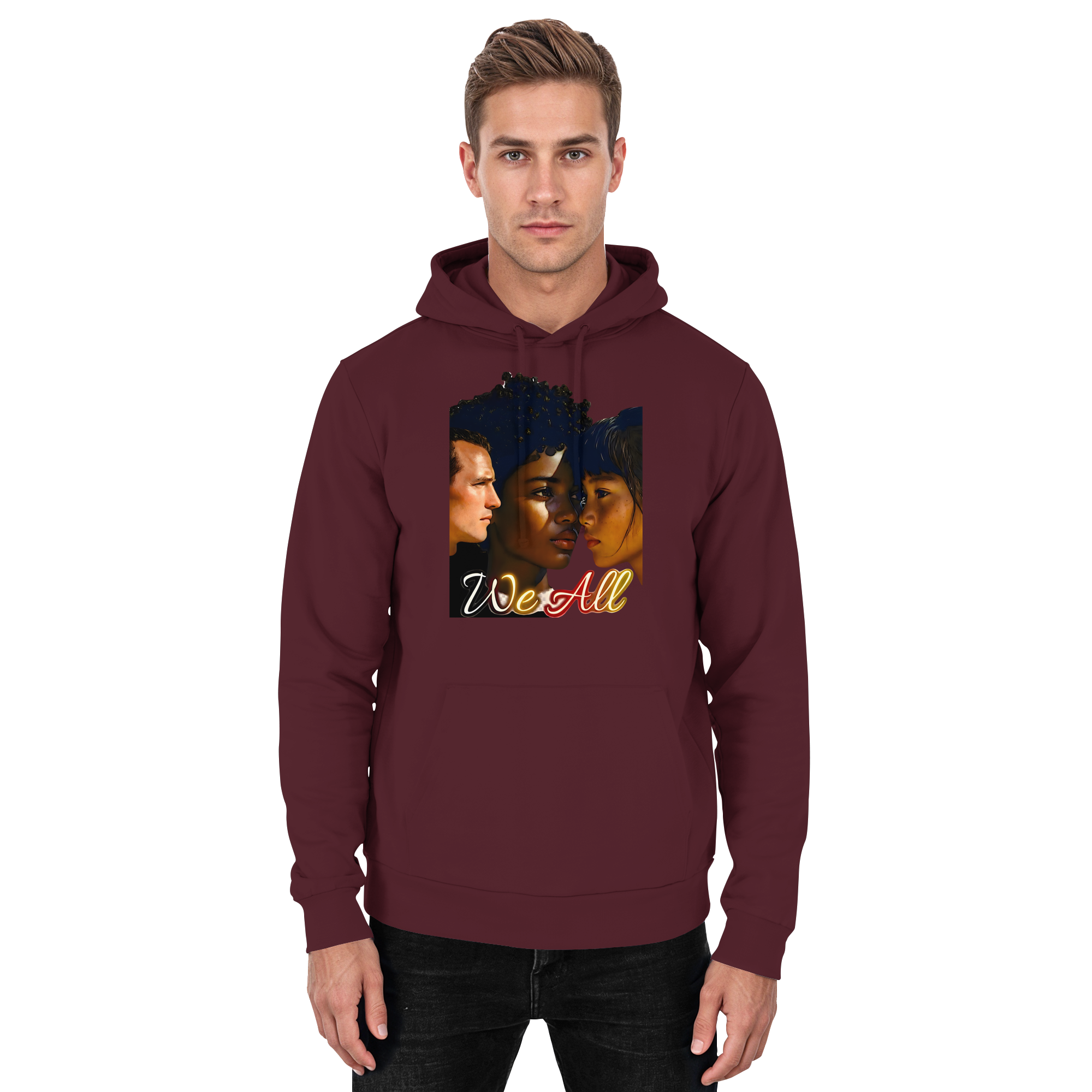 WE ALL Hoodie Unisexe 4 Couleurs S- 5XL - Sweat à Capuche Unisexe Basique