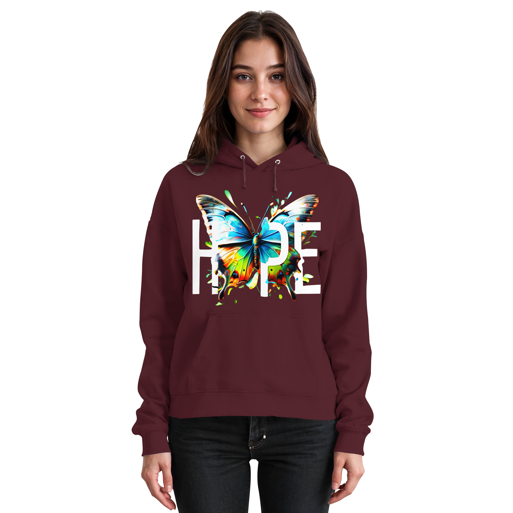 HOPE Papillon Sweat à capuche Couleurs vives Graphique motivant 8 couleurs S-5XL - Sweat à capuche basique unisexe