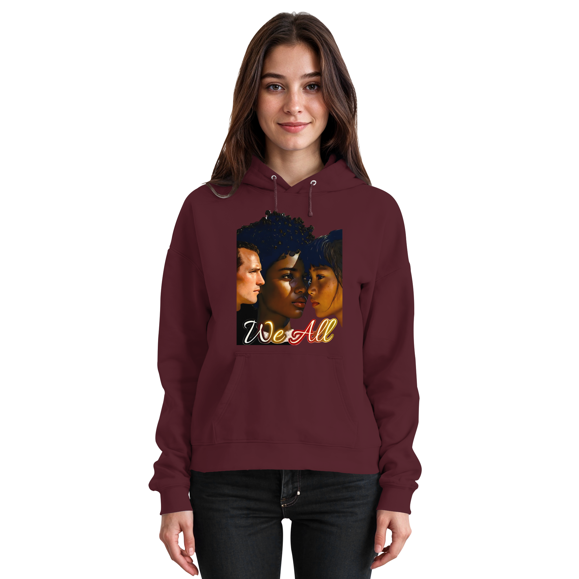 WE ALL Hoodie Unisexe 4 Couleurs S- 5XL - Sweat à Capuche Unisexe Basique