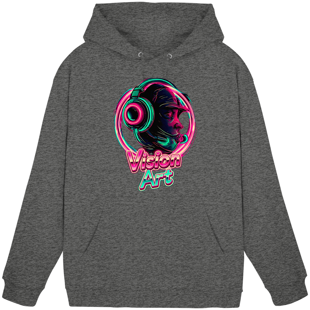 Vision Art Neon Cyberpunk Kopfhörer Hoodie – Leuchtend Pink & Cyan Streetwear | 10 Farben XS-5XL - Basic Unisex Hoodie