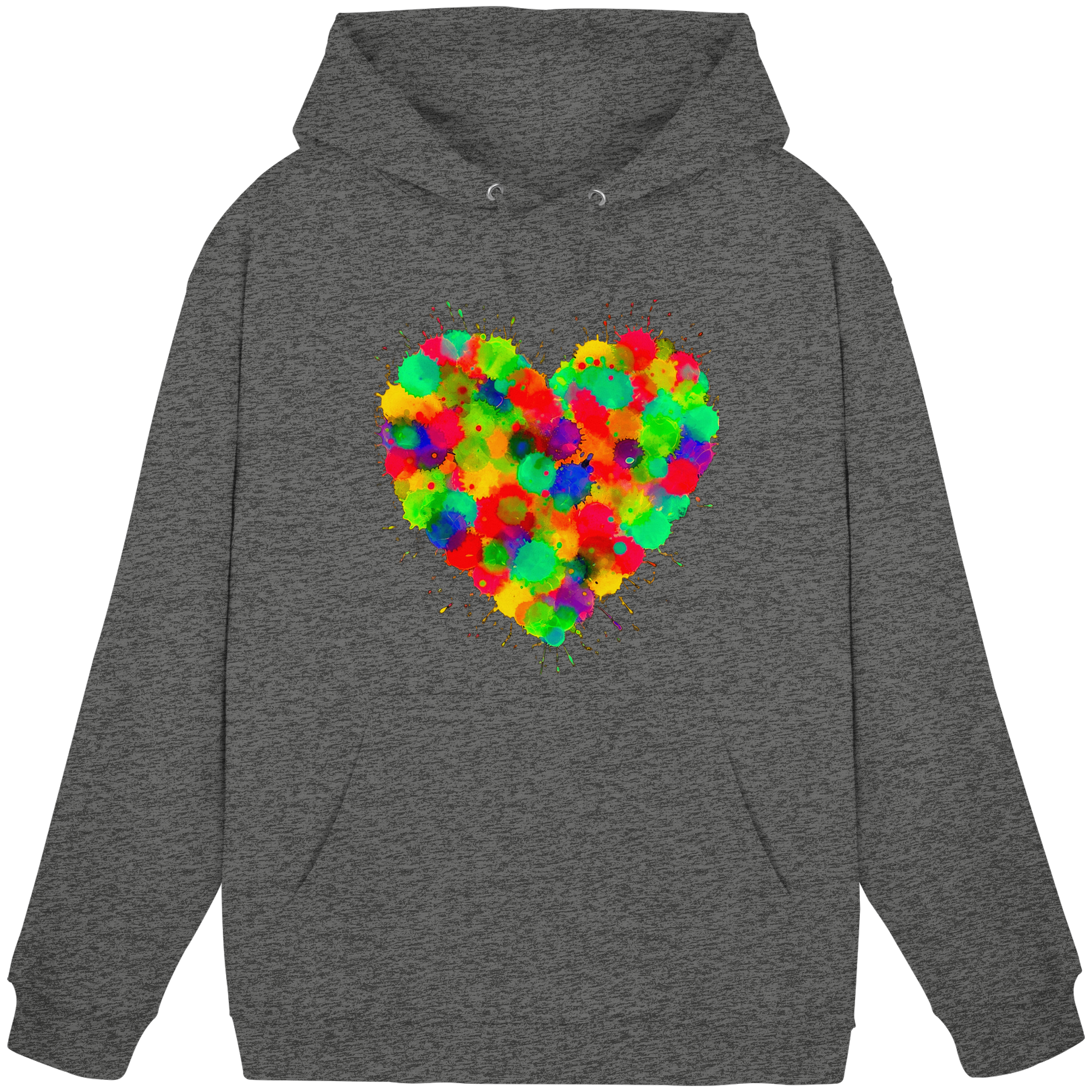 Regenbogen Paint Splatter Herz Hoodie Unisex 5 Farben S- 3XL