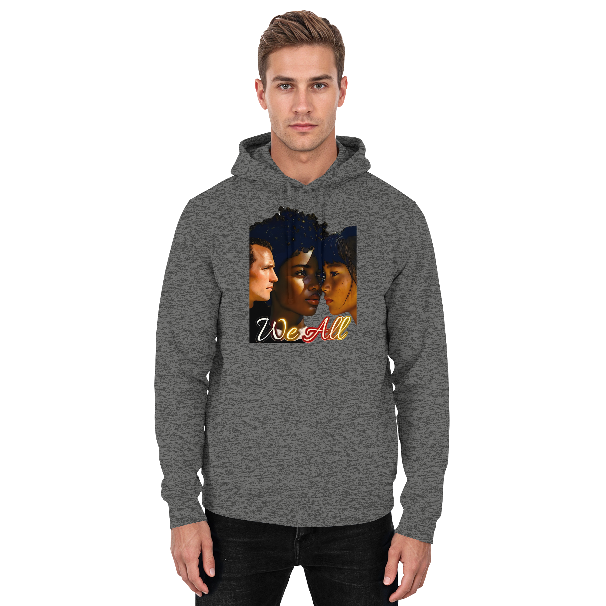 WE ALL Hoodie Unisex 4 Farben S- 5XL - Basic Unisex Hoodie