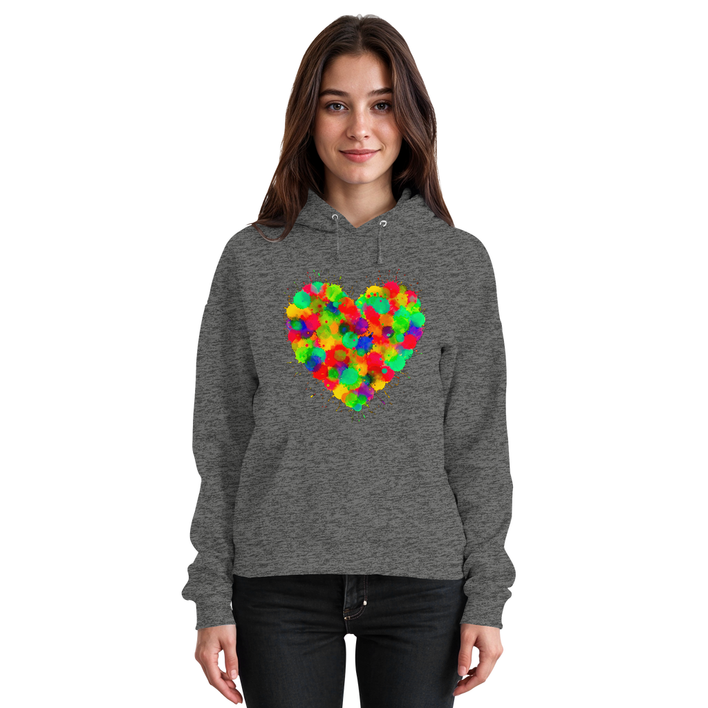 Regenbogen Paint Splatter Herz Hoodie Unisex 5 Farben S- 3XL