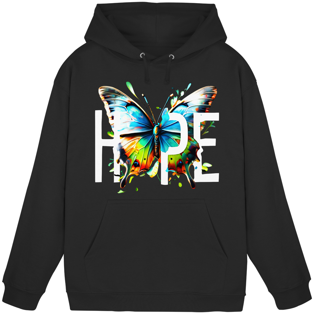 HOPE Schmetterlings-Kapuzenpullover Lebendiges Buntes Motivationsgrafik 8 Farben S-5XL - Basic Unisex Kapuzenpullover