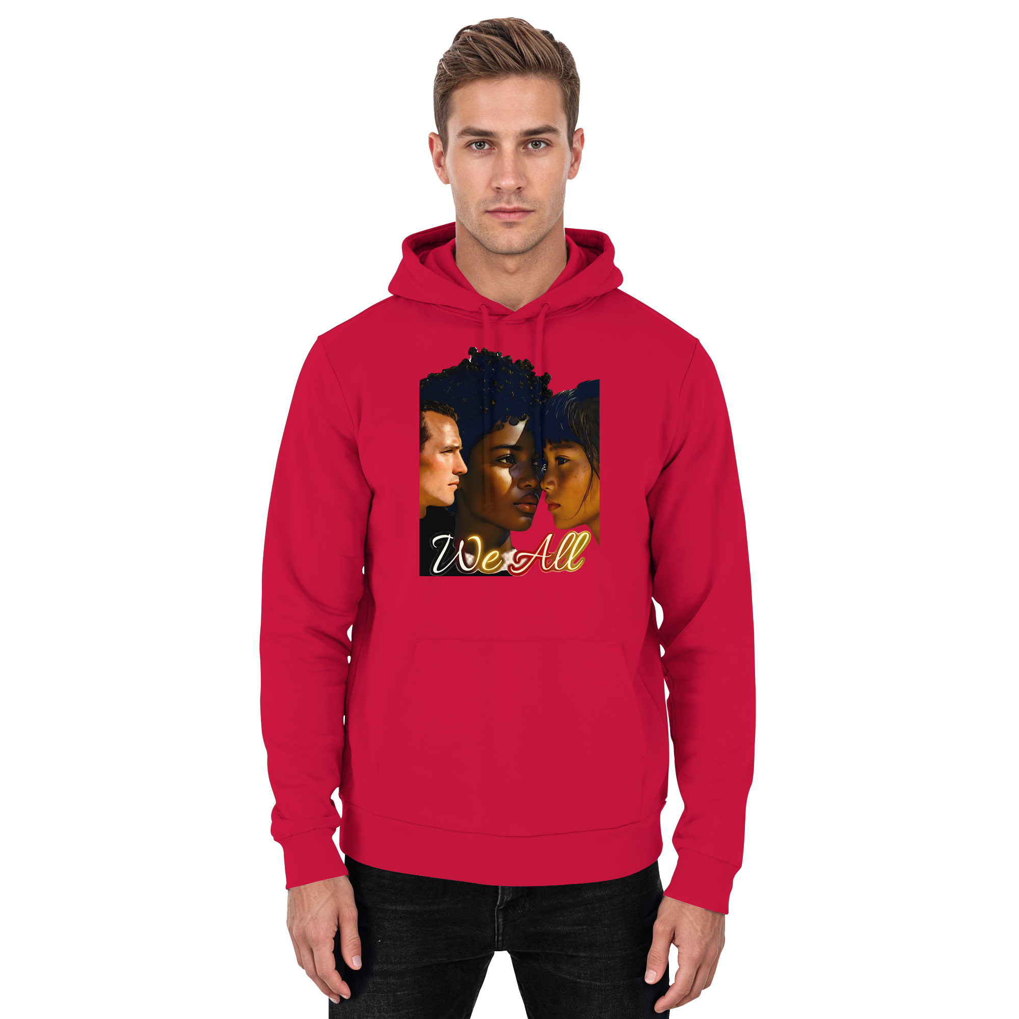 WE ALL Hoodie Unisex 4 Farben S- 5XL - Basic Unisex Hoodie