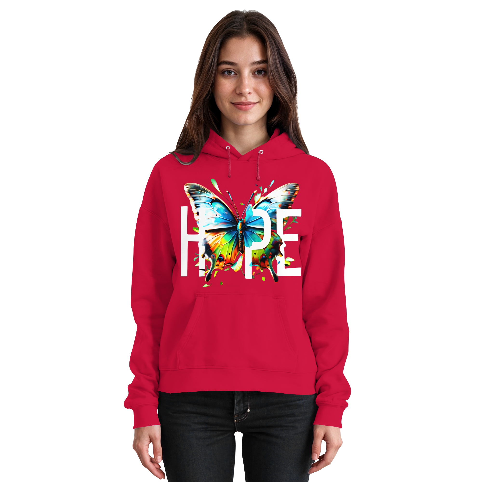 HOPE Papillon Sweat à capuche Couleurs vives Graphique motivant 8 couleurs S-5XL - Sweat à capuche basique unisexe