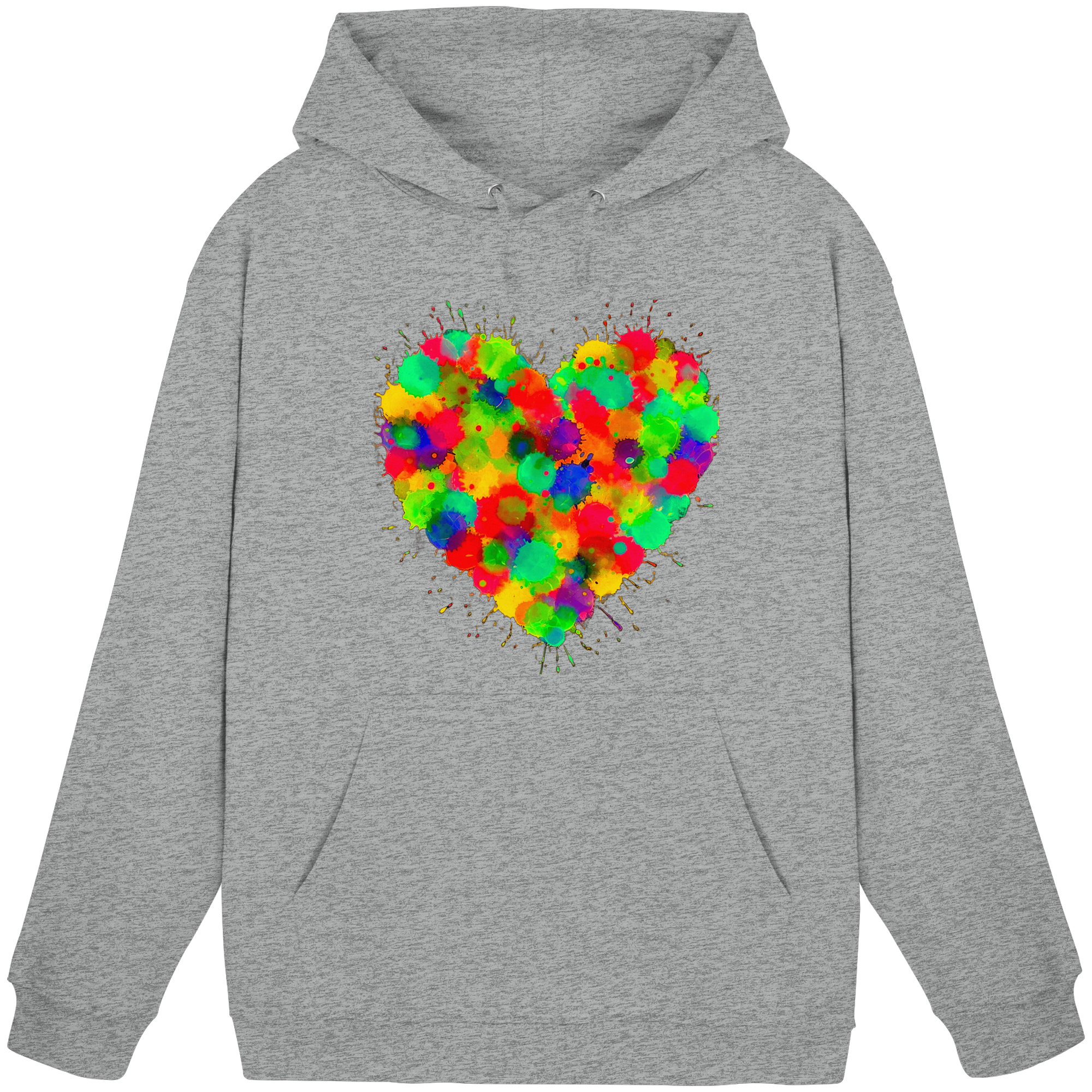Regenbogen Paint Splatter Herz Hoodie Unisex 5 Farben S- 3XL