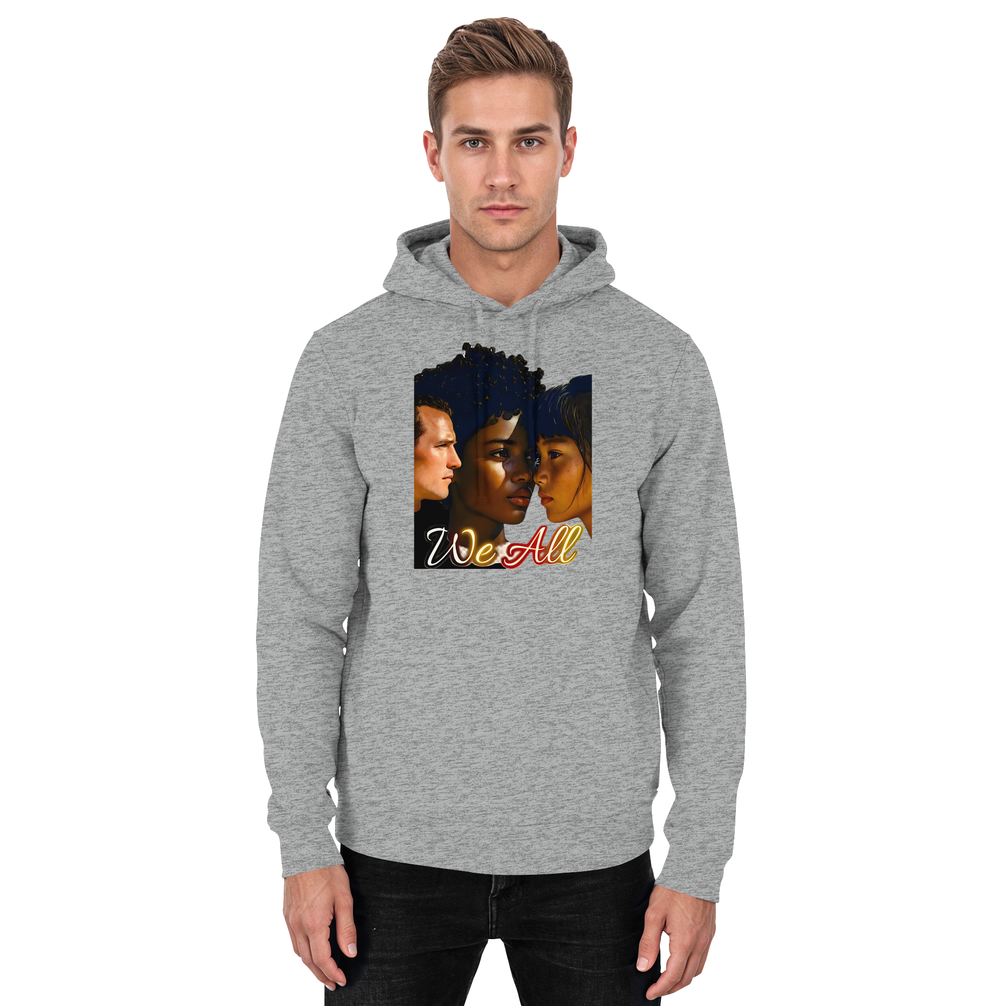 WE ALL Hoodie Unisex 4 Farben S- 5XL - Basic Unisex Hoodie