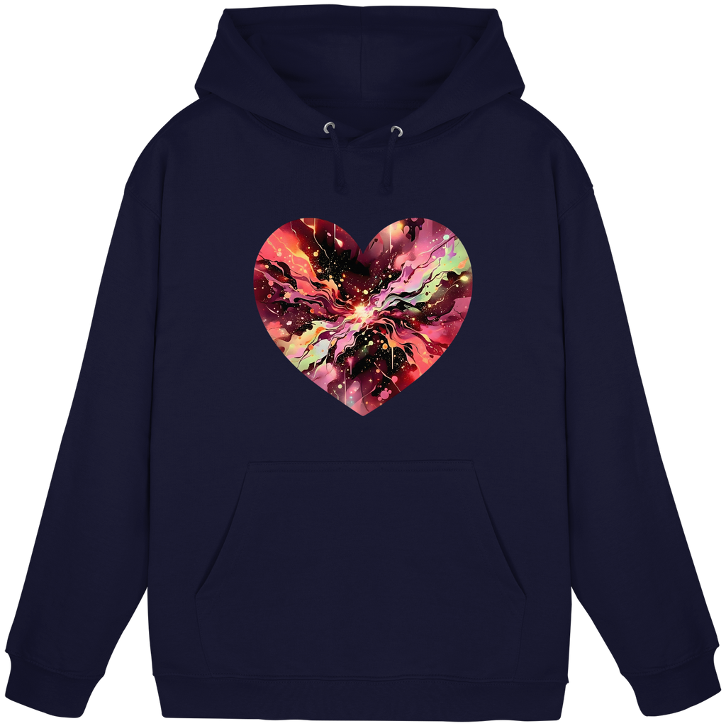 Kosmischer Liebe-Herz-Kapuzenpullover Unisex – Galaxie-Nebel-Herz-Design | 5 Farben S-3XL