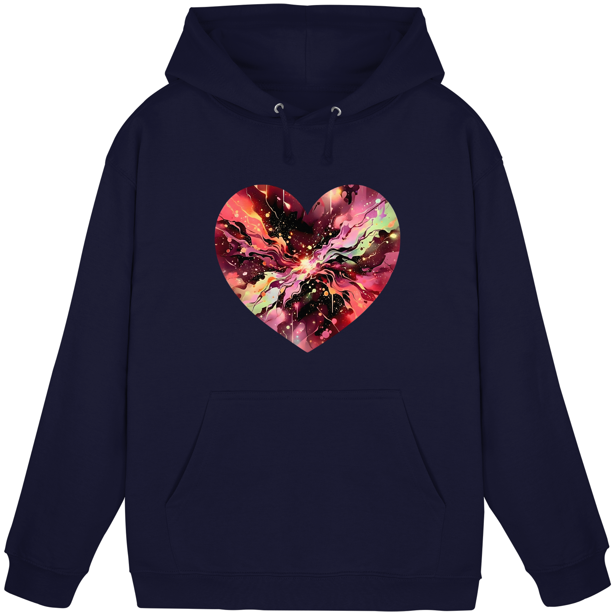 Kosmischer Liebe-Herz-Kapuzenpullover Unisex – Galaxie-Nebel-Herz-Design | 5 Farben S-3XL