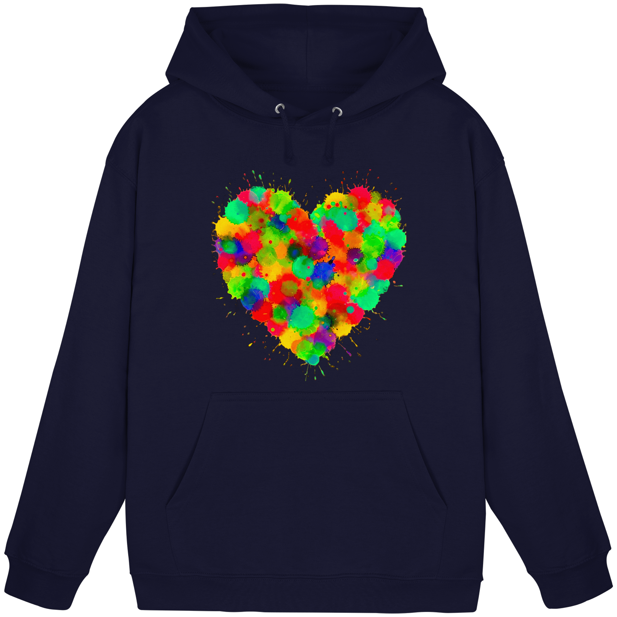 Regenbogen Paint Splatter Herz Hoodie Unisex 5 Farben S- 3XL