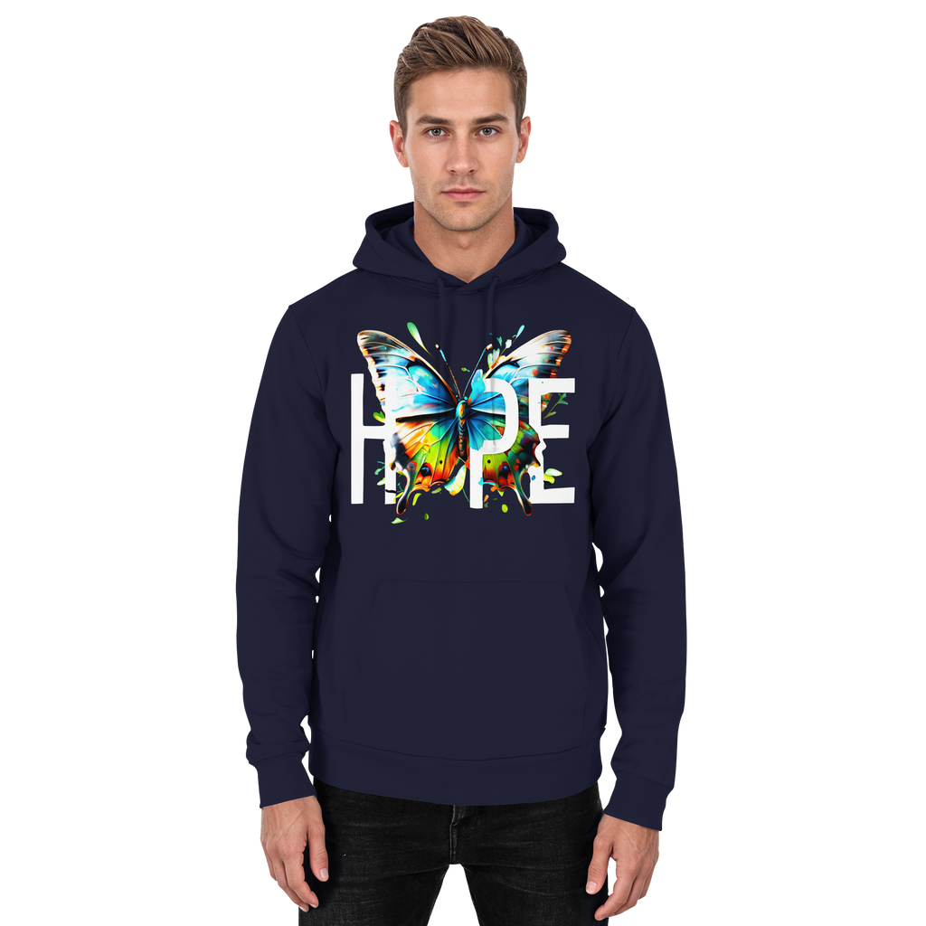 HOPE Schmetterlings-Kapuzenpullover Lebendiges Buntes Motivationsgrafik 8 Farben S-5XL - Basic Unisex Kapuzenpullover