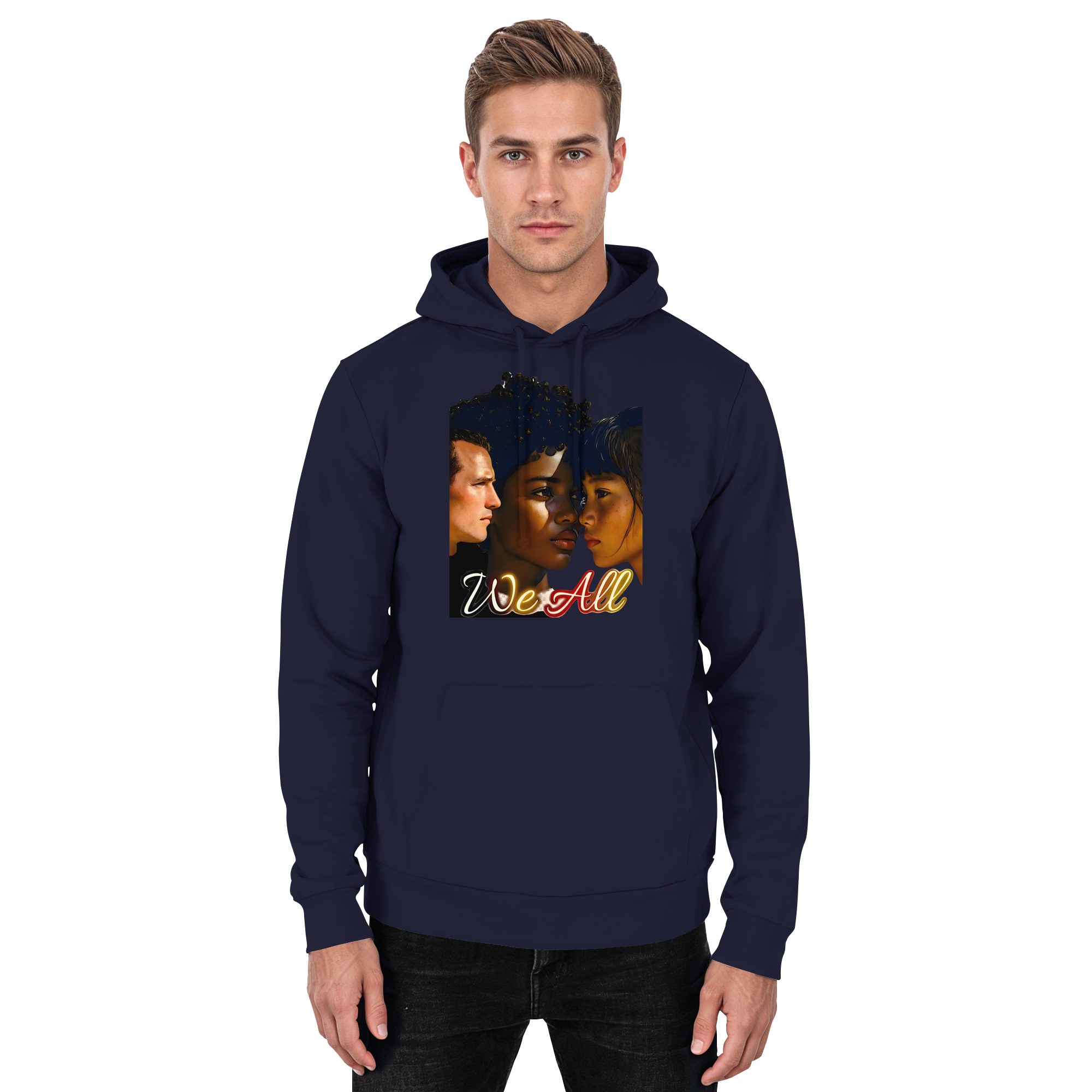 WE ALL Hoodie Unisex 4 Farben S- 5XL - Basic Unisex Hoodie