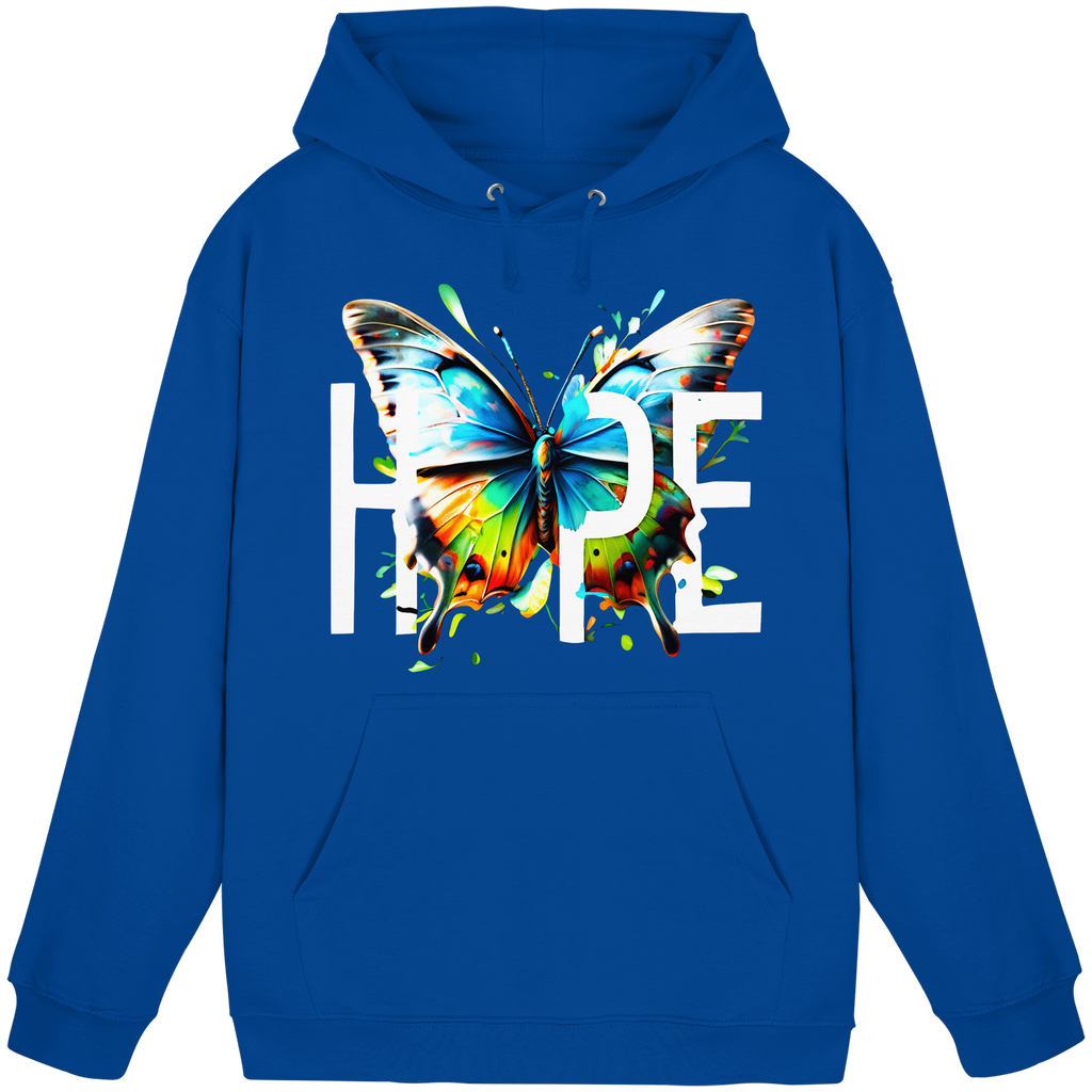 HOPE Schmetterlings-Kapuzenpullover Lebendiges Buntes Motivationsgrafik 8 Farben S-5XL - Basic Unisex Kapuzenpullover