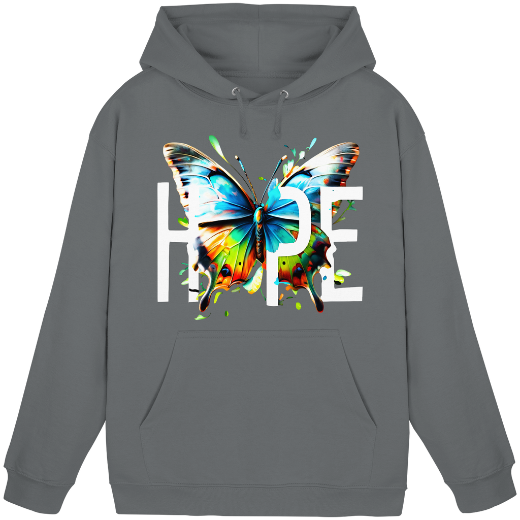 HOPE Schmetterlings-Kapuzenpullover Lebendiges Buntes Motivationsgrafik 8 Farben S-5XL - Basic Unisex Kapuzenpullover