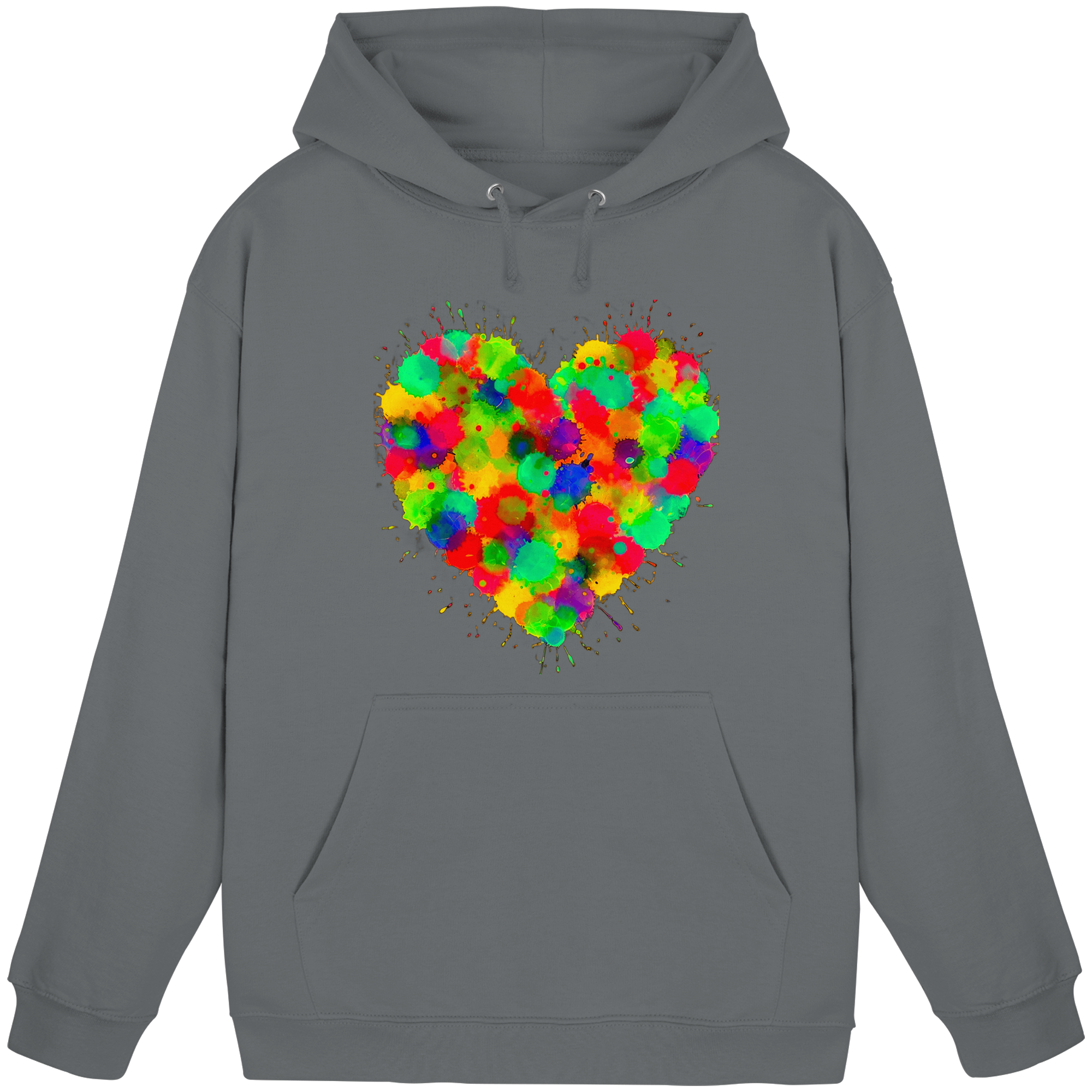 Regenbogen Paint Splatter Herz Hoodie Unisex 5 Farben S- 3XL