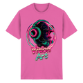 Vision Art Neon Cyberpunk Kopfhörer T-Shirt – Leuchtendes Pink & Cyan Streetwear | 10 Farben XS-5XL - Schweres Baumwoll-T-Shirt