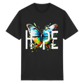 HOPE Schmetterling T-Shirt Lebendiges, farbenfrohes Motivations-Grafik-T-Shirt 10 Farben S-5XL – Schweres Baumwoll-T-Shirt