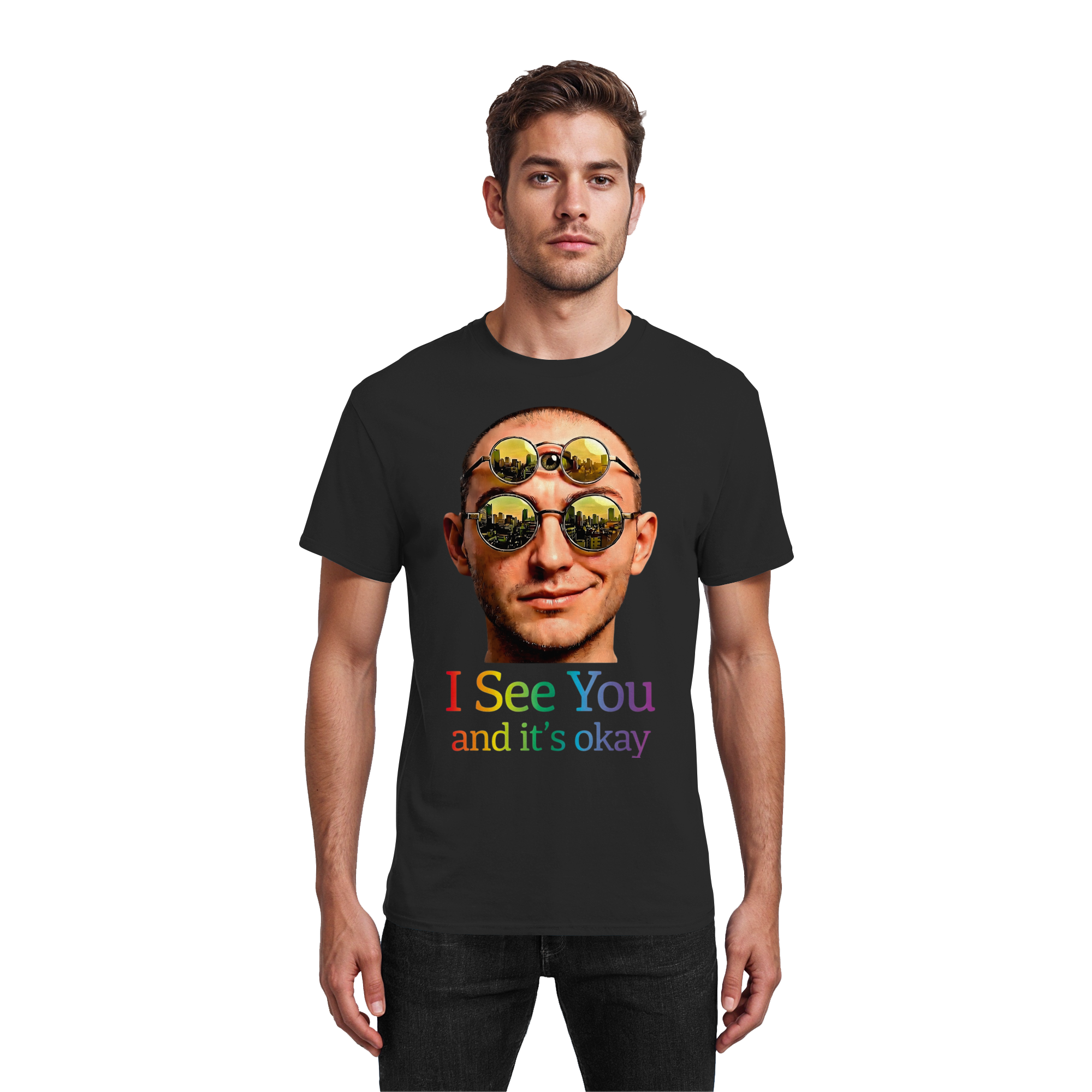 T-Shirt « I See You » Unisexe 13 Couleurs S-5XL - T-Shirt en Coton Épais