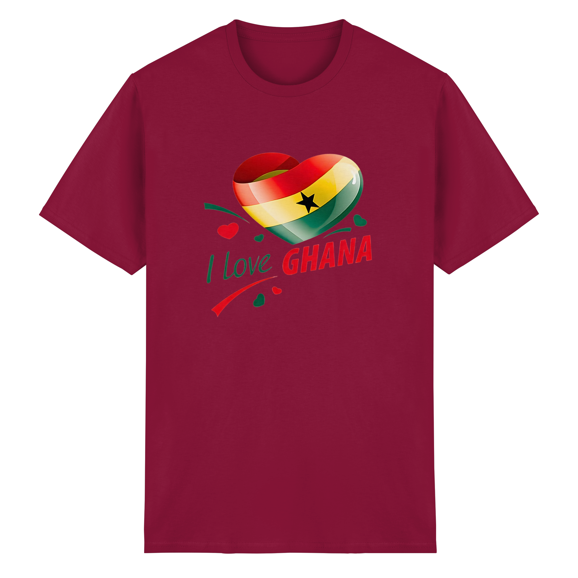 Ich liebe Ghana T-Shirt Flagge Herz Herz Design 10 Farben S-5XL