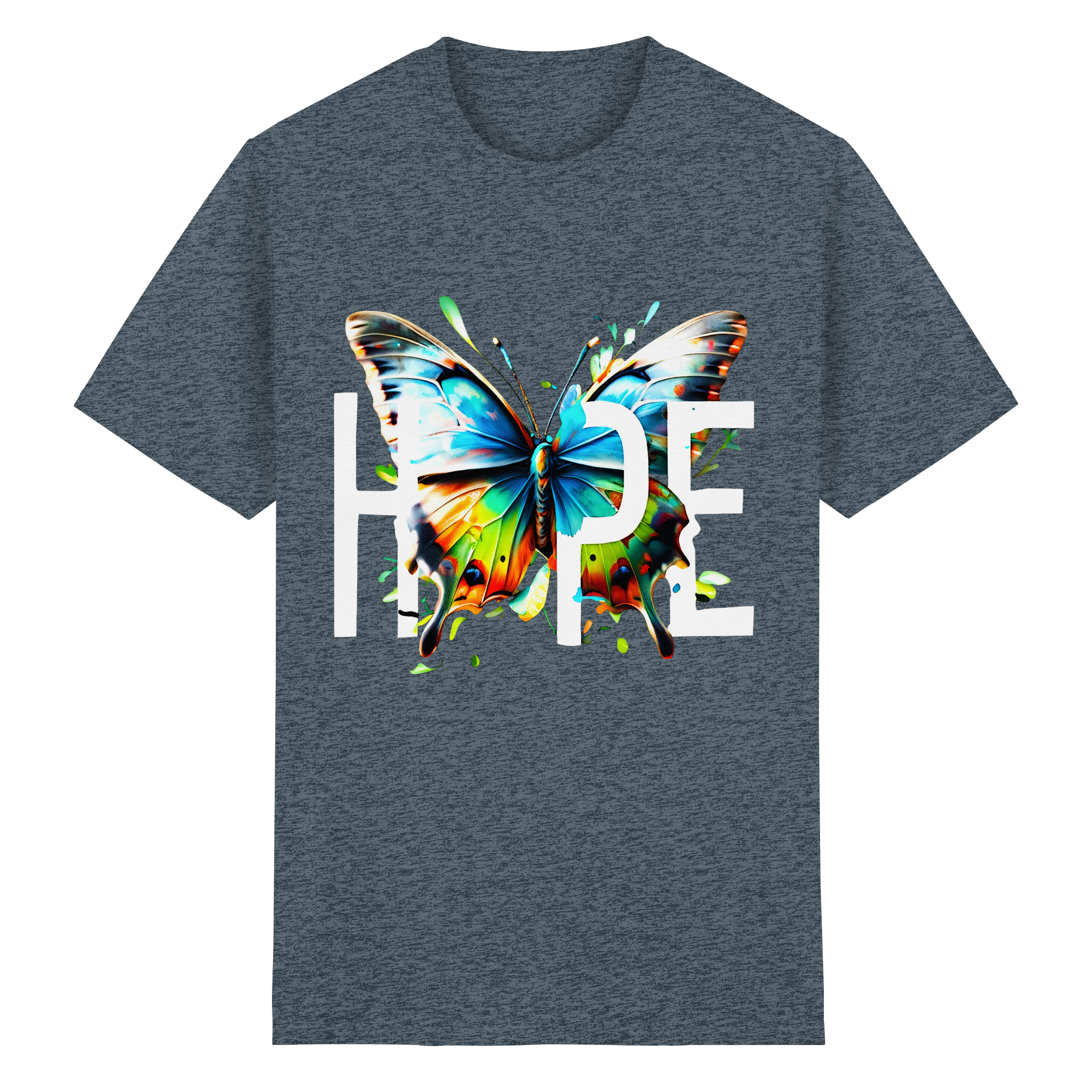 T-shirt PAPILLON ESPOIR Tee-shirt graphique coloré et motivant 10 couleurs S-5XL - T-shirt en coton épais