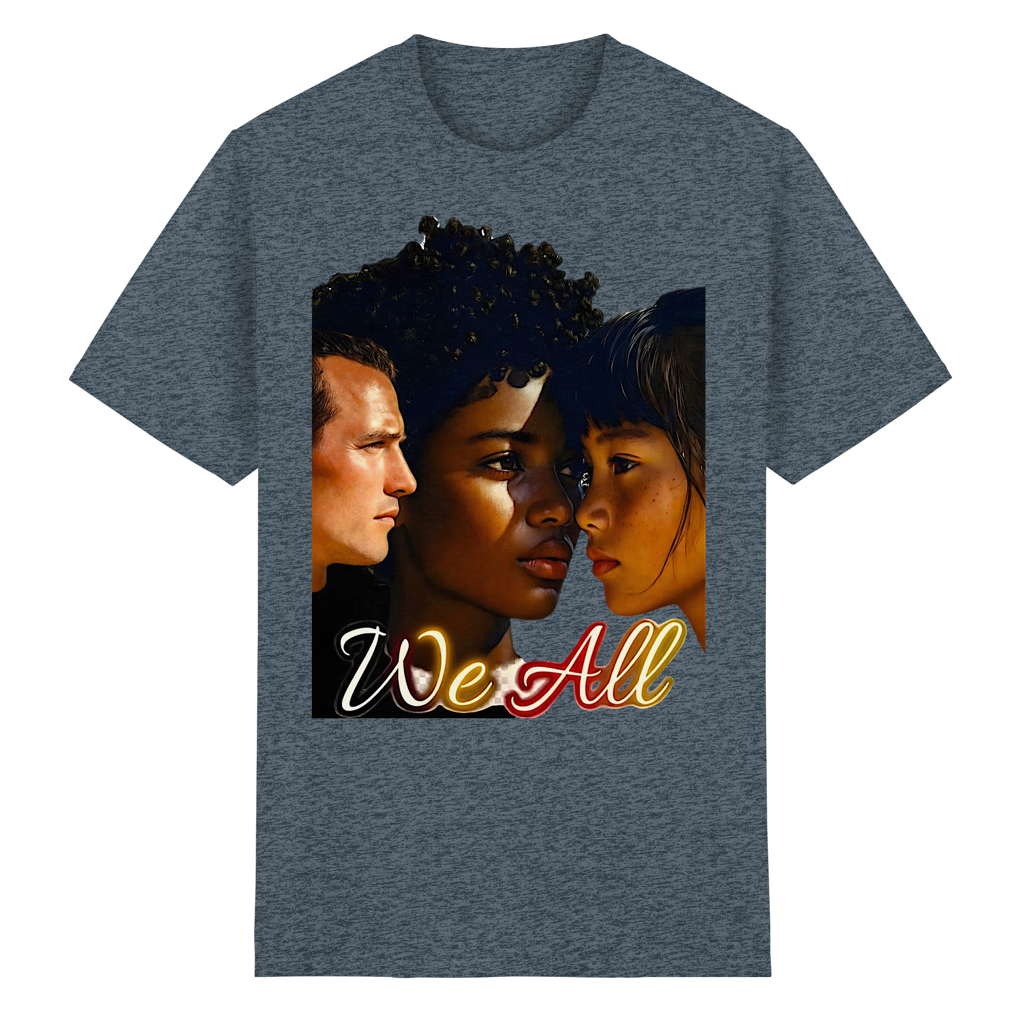T-Shirt Unisexe WE ALL 5 Couleurs S- 5XL - T-Shirt en Coton Épais
