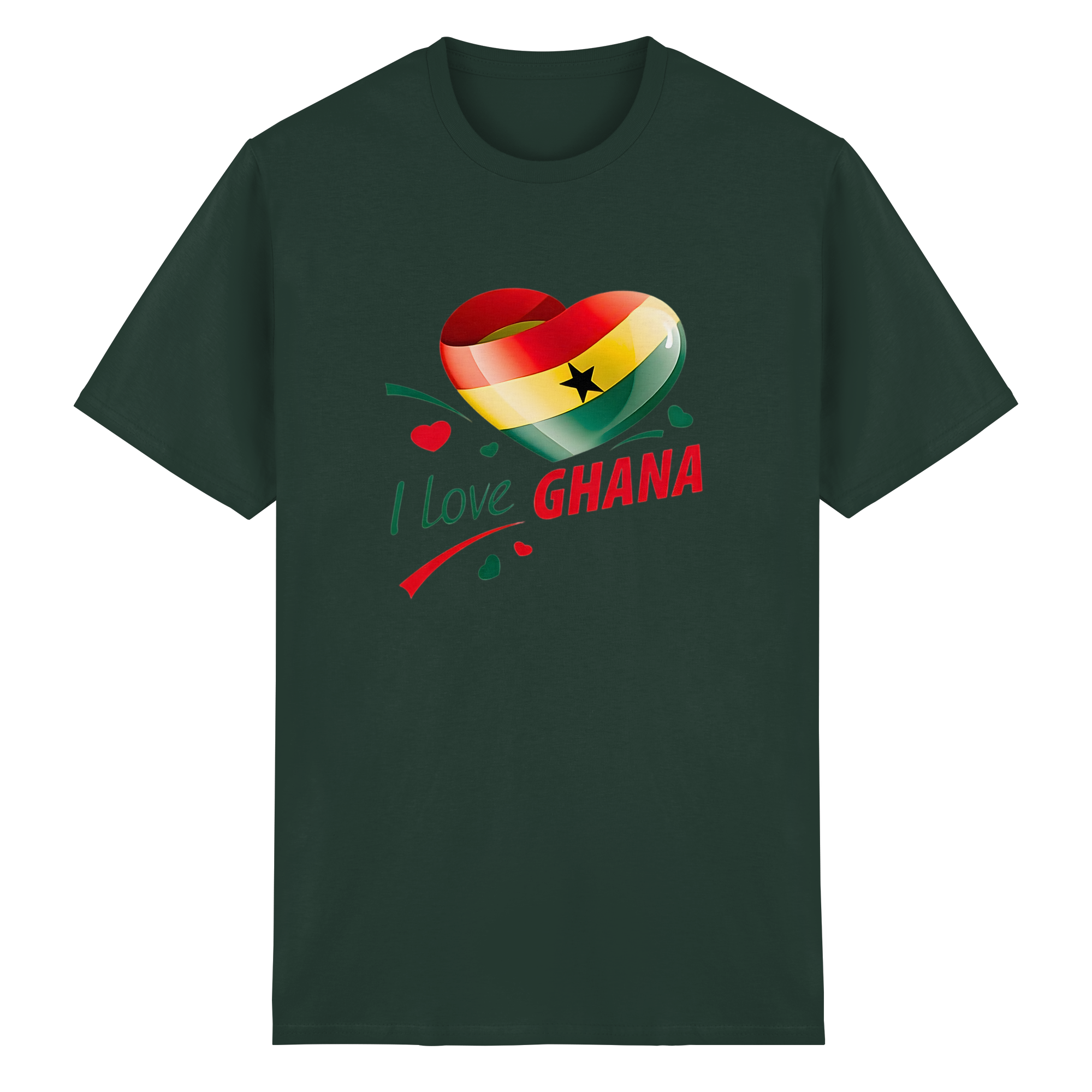 Ich liebe Ghana T-Shirt Flagge Herz Herz Design 10 Farben S-5XL