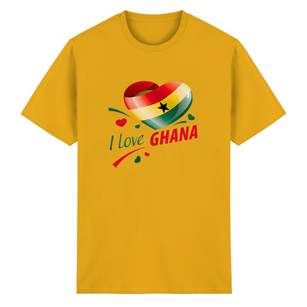 I Love Ghana T-Shirt Flag Heart Herz Design 10 Farben S-5XL