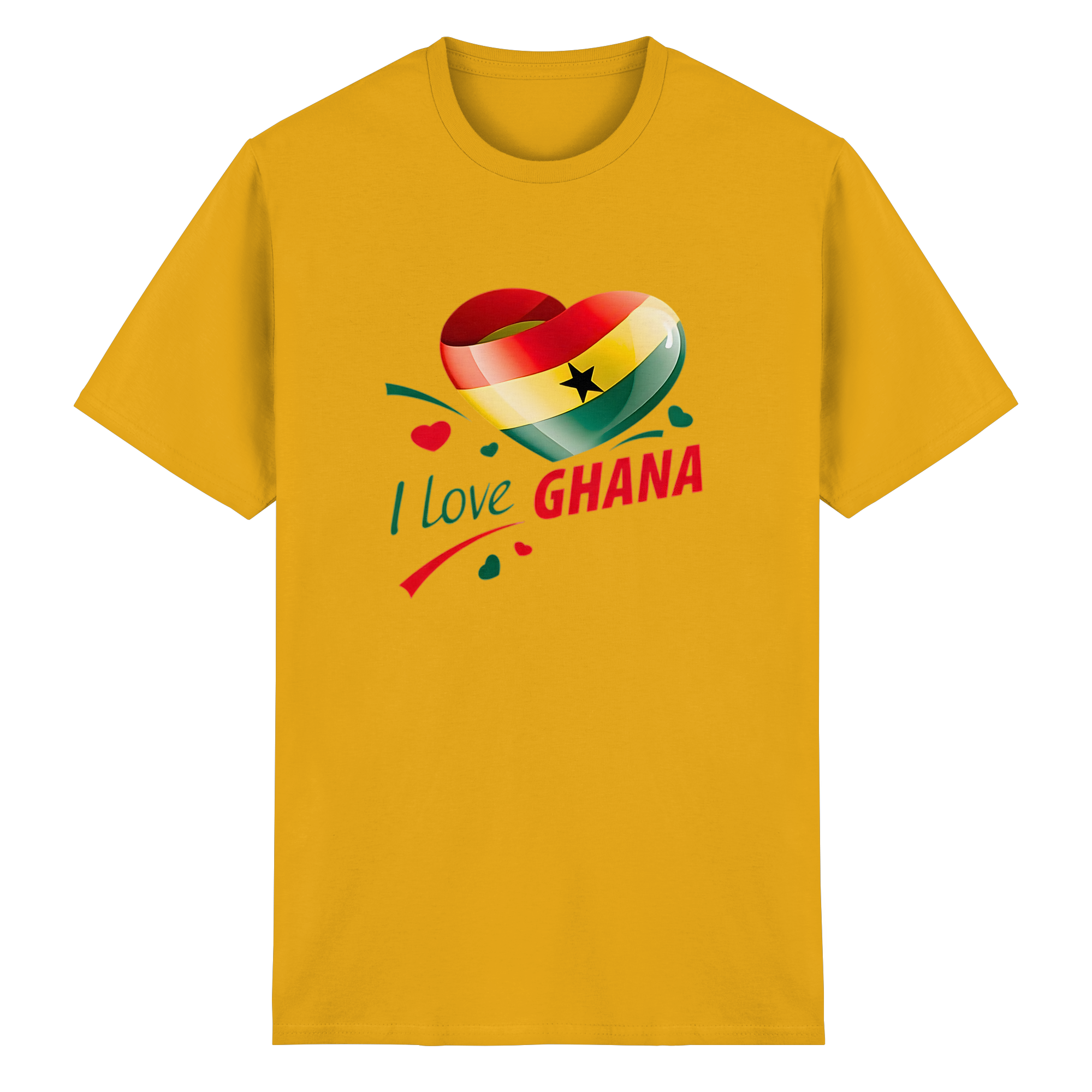 Ich liebe Ghana T-Shirt Flagge Herz Herz Design 10 Farben S-5XL