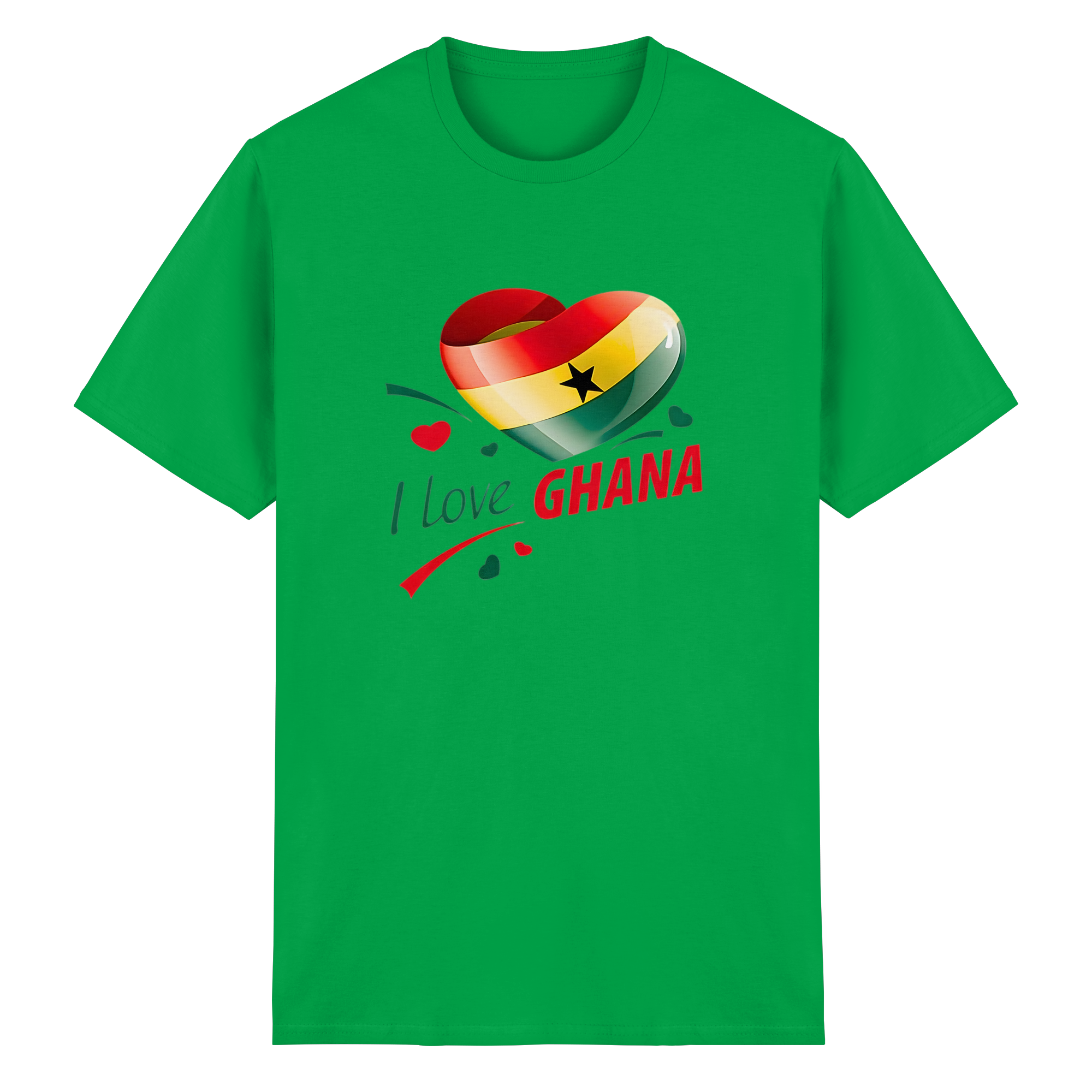 Ich liebe Ghana T-Shirt Flagge Herz Herz Design 10 Farben S-5XL