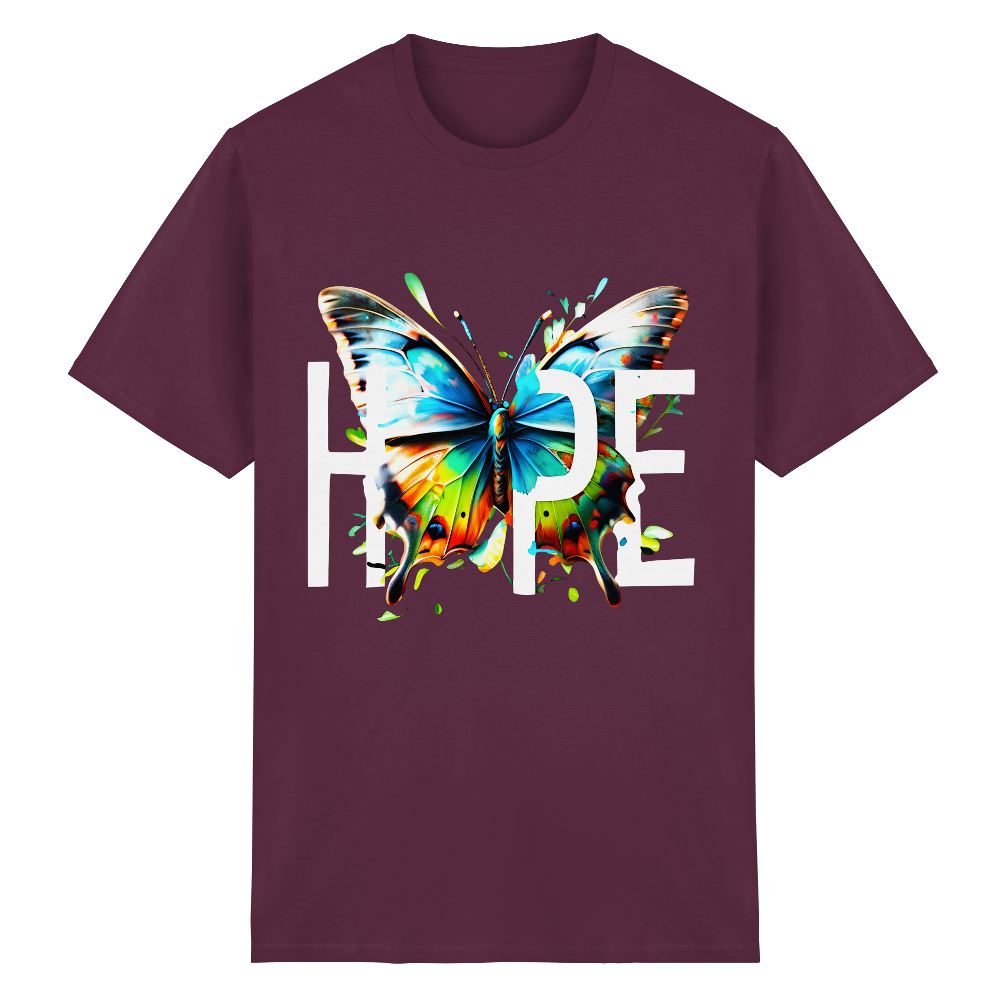 T-shirt PAPILLON ESPOIR Tee-shirt graphique coloré et motivant 10 couleurs S-5XL - T-shirt en coton épais