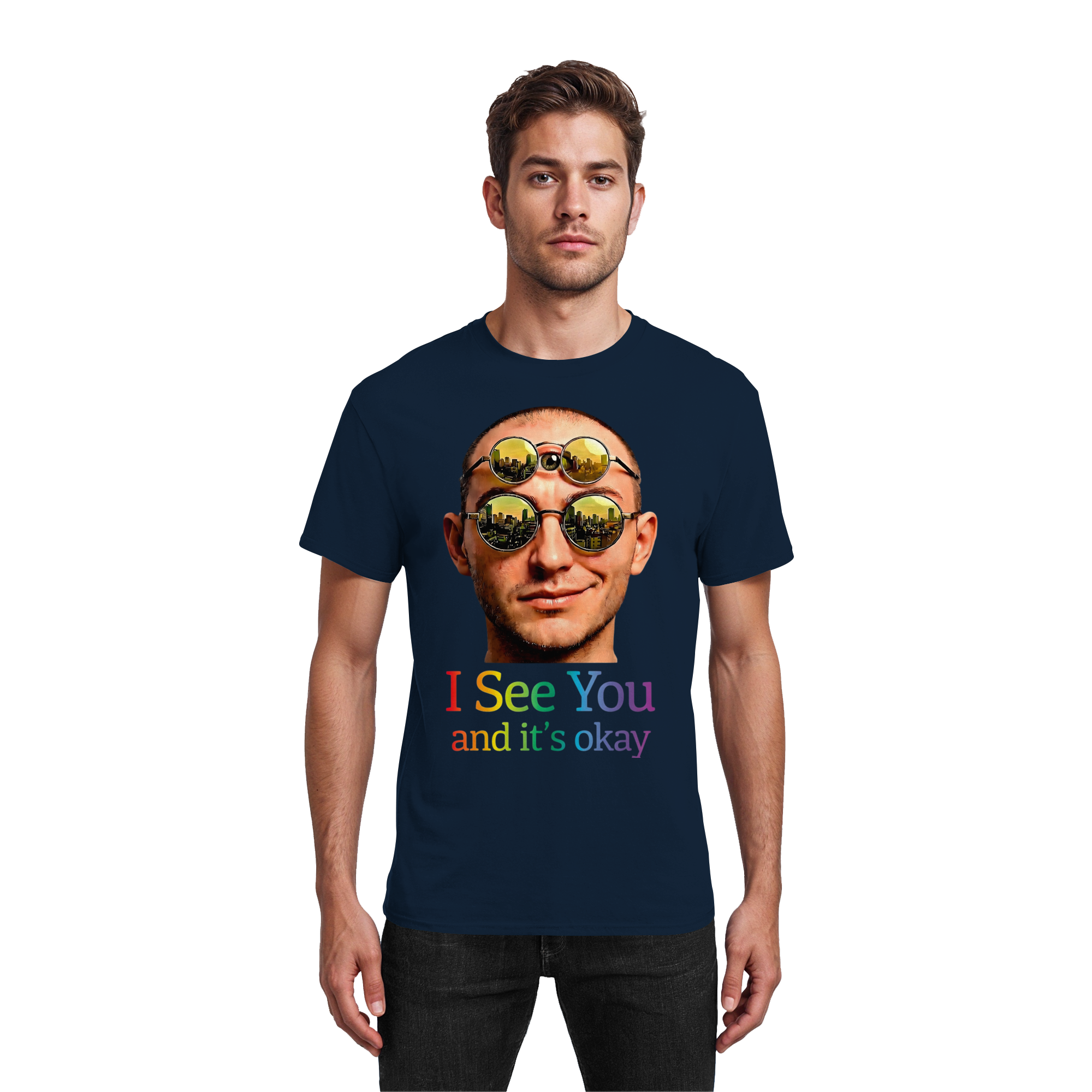 T-Shirt « I See You » Unisexe 13 Couleurs S-5XL - T-Shirt en Coton Épais