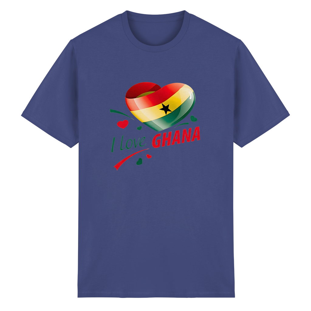 I Love Ghana T-Shirt Flag Heart Herz Design 10 Farben S-5XL
