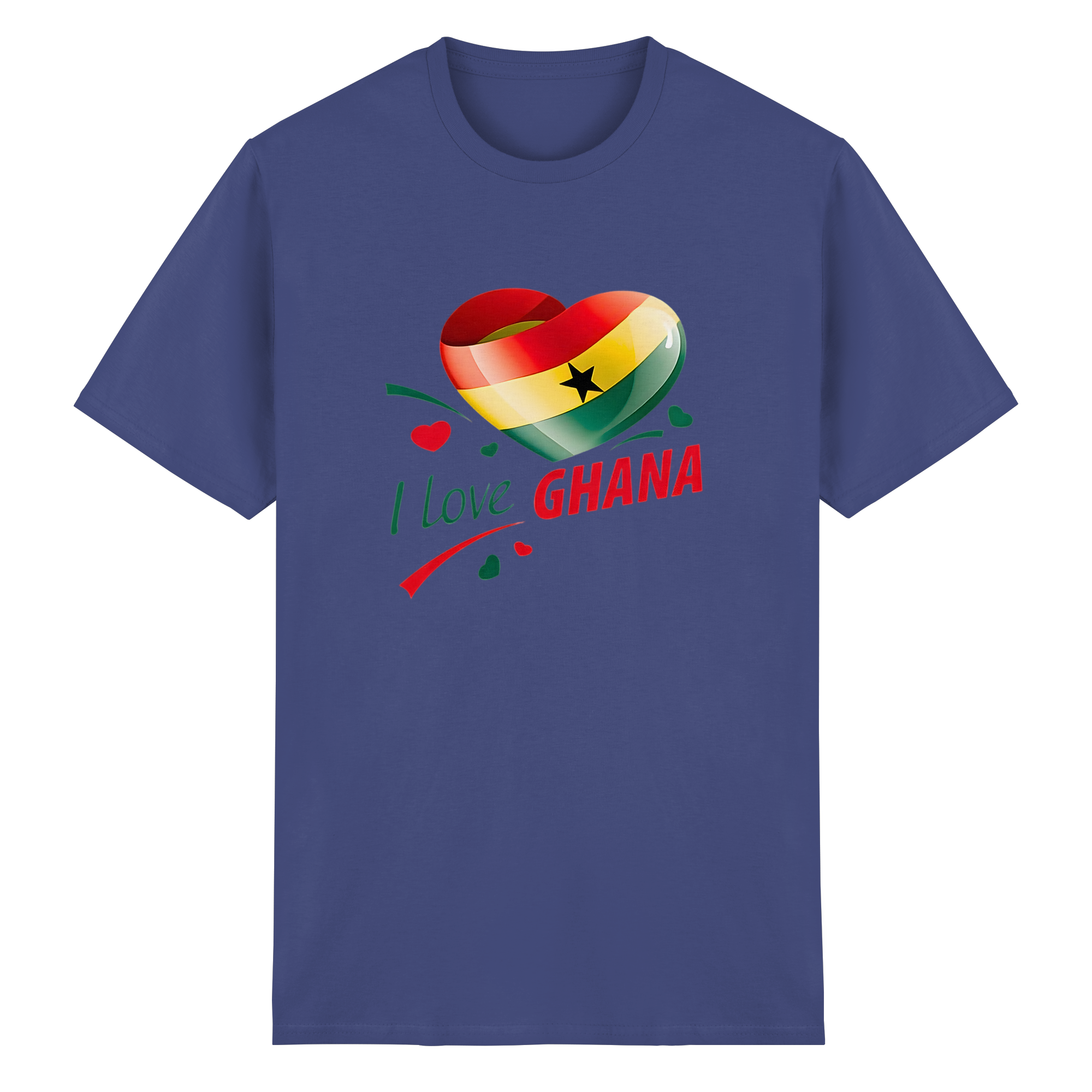 Ich liebe Ghana T-Shirt Flagge Herz Herz Design 10 Farben S-5XL