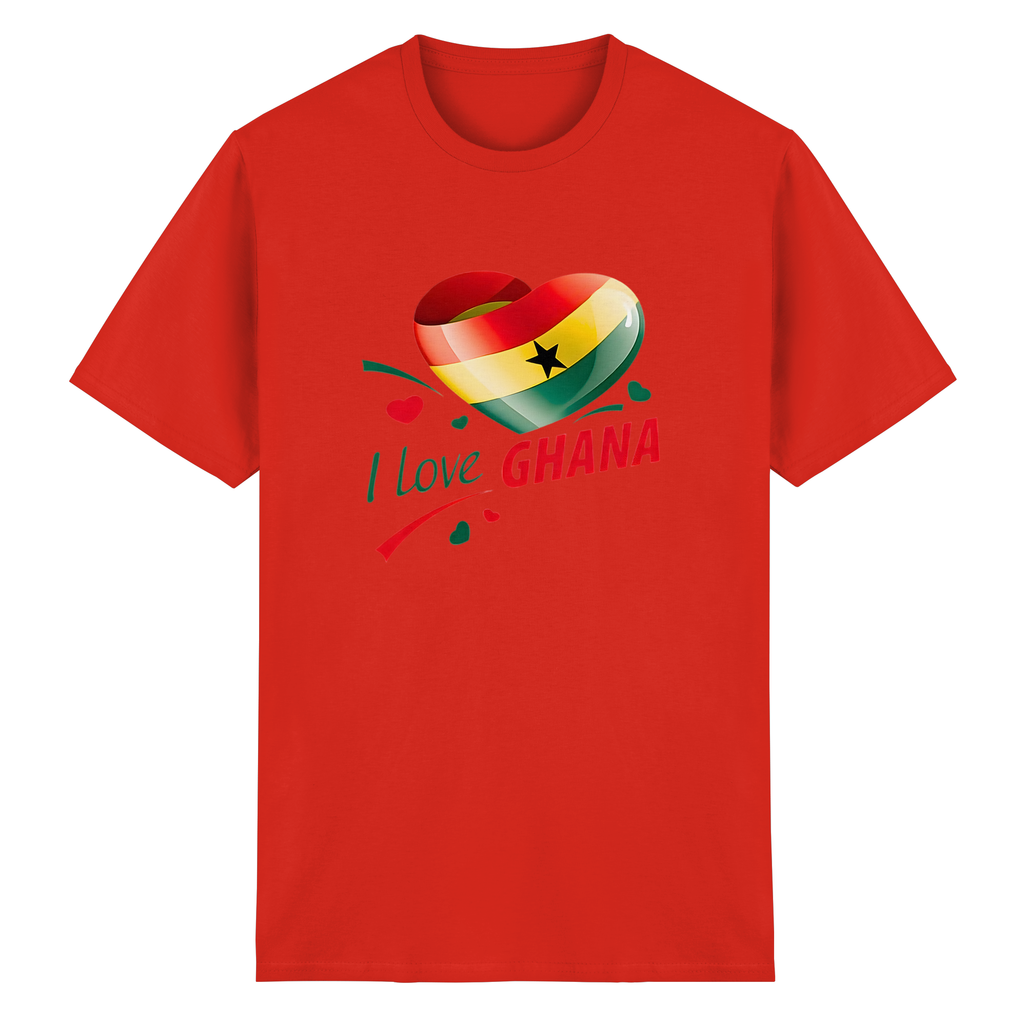 Ich liebe Ghana T-Shirt Flagge Herz Herz Design 10 Farben S-5XL