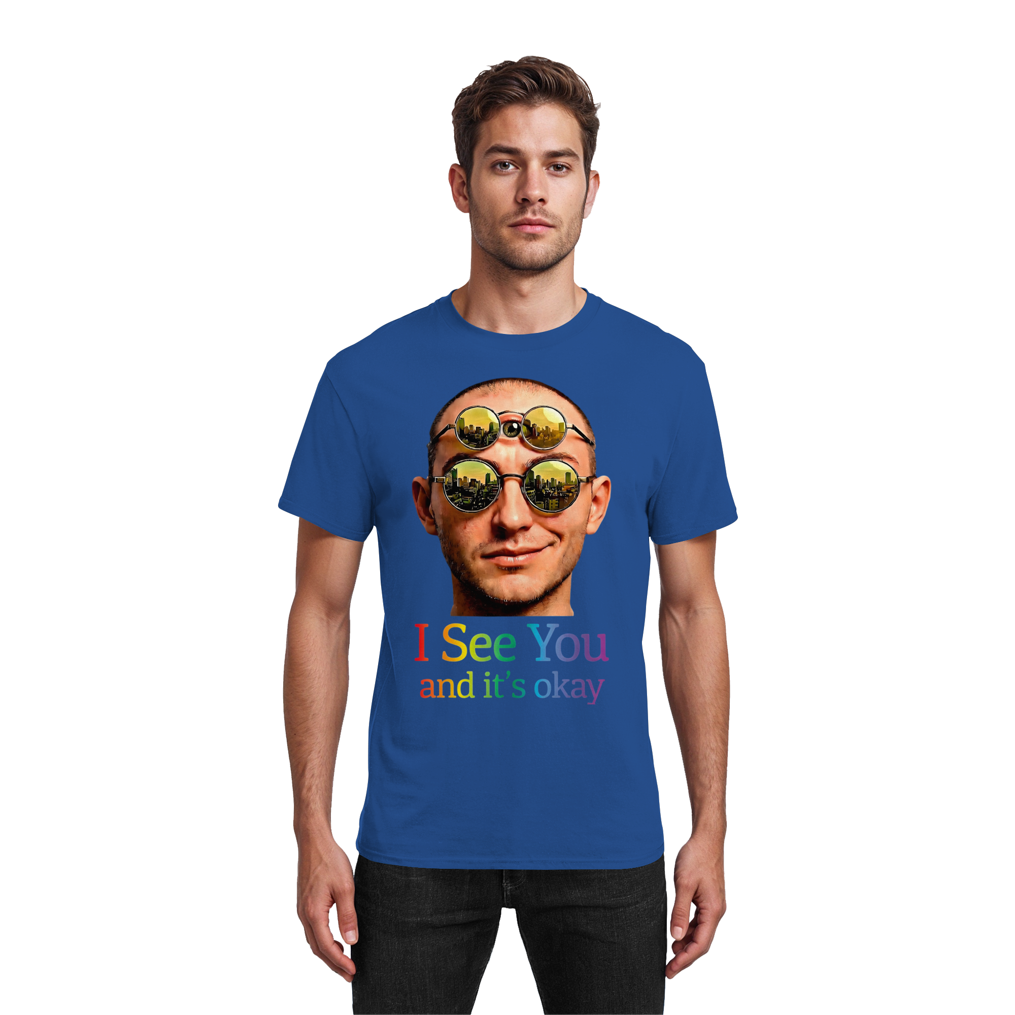 T-Shirt « I See You » Unisexe 13 Couleurs S-5XL - T-Shirt en Coton Épais