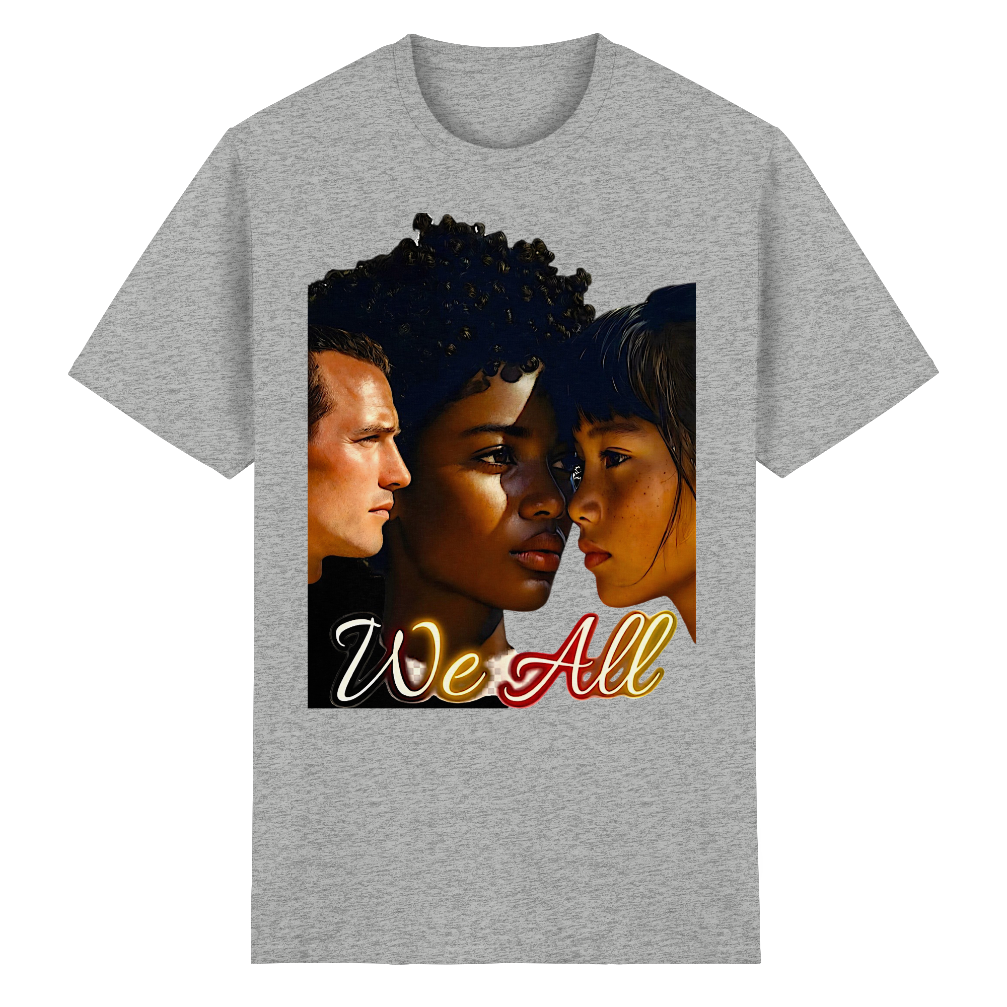 T-Shirt Unisexe WE ALL 5 Couleurs S- 5XL - T-Shirt en Coton Épais