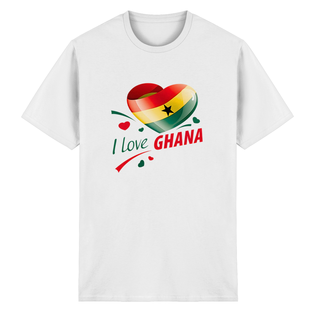 I Love Ghana T-Shirt Flag Heart Herz Design 10 Farben S-5XL