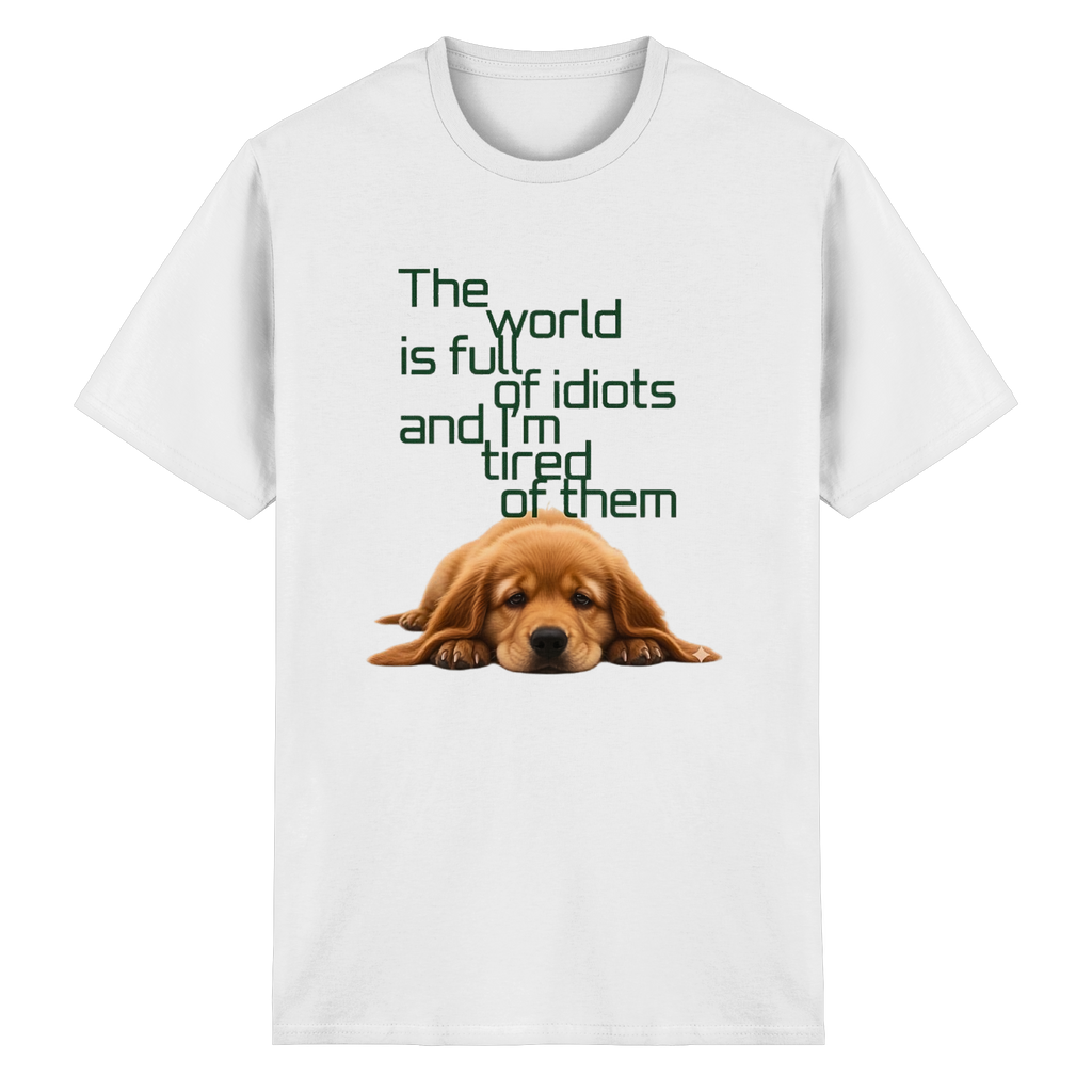 Sarcastic Golden Retriever T-Shirt - Funny Puppy Quote White & Sand S-5XL