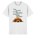 Sarcastic Golden Retriever T-Shirt - Funny Puppy Quote White & Sand S-5XL