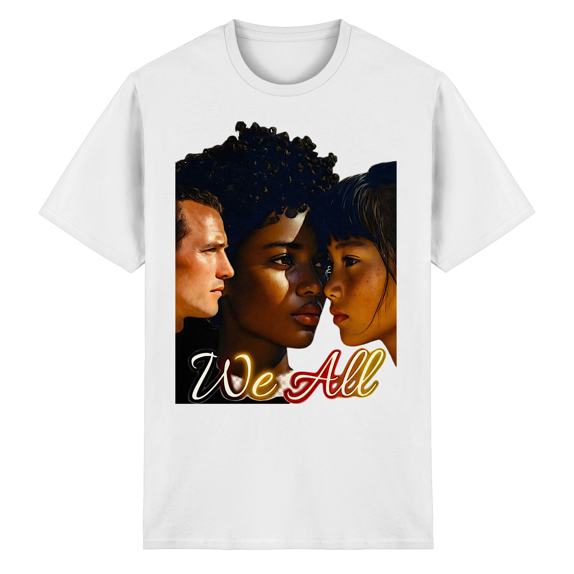 T-Shirt Unisexe WE ALL 5 Couleurs S- 5XL - T-Shirt en Coton Épais